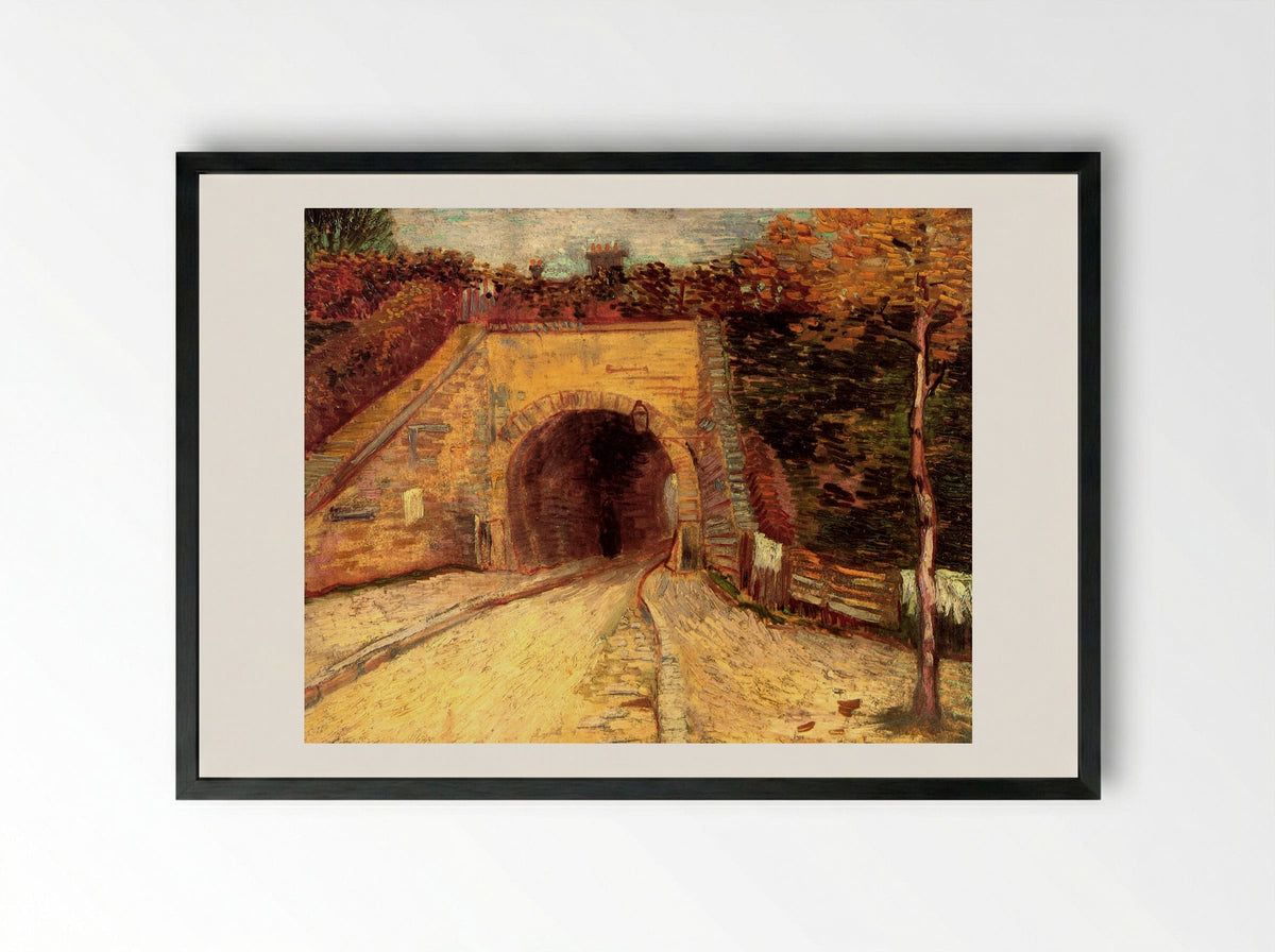 Roadway with Underpass - Vincent van Gogh - Framed Print Black