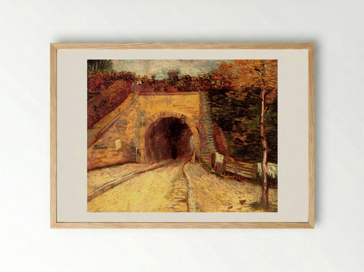 Roadway with Underpass - Vincent van Gogh - Framed Print Wood