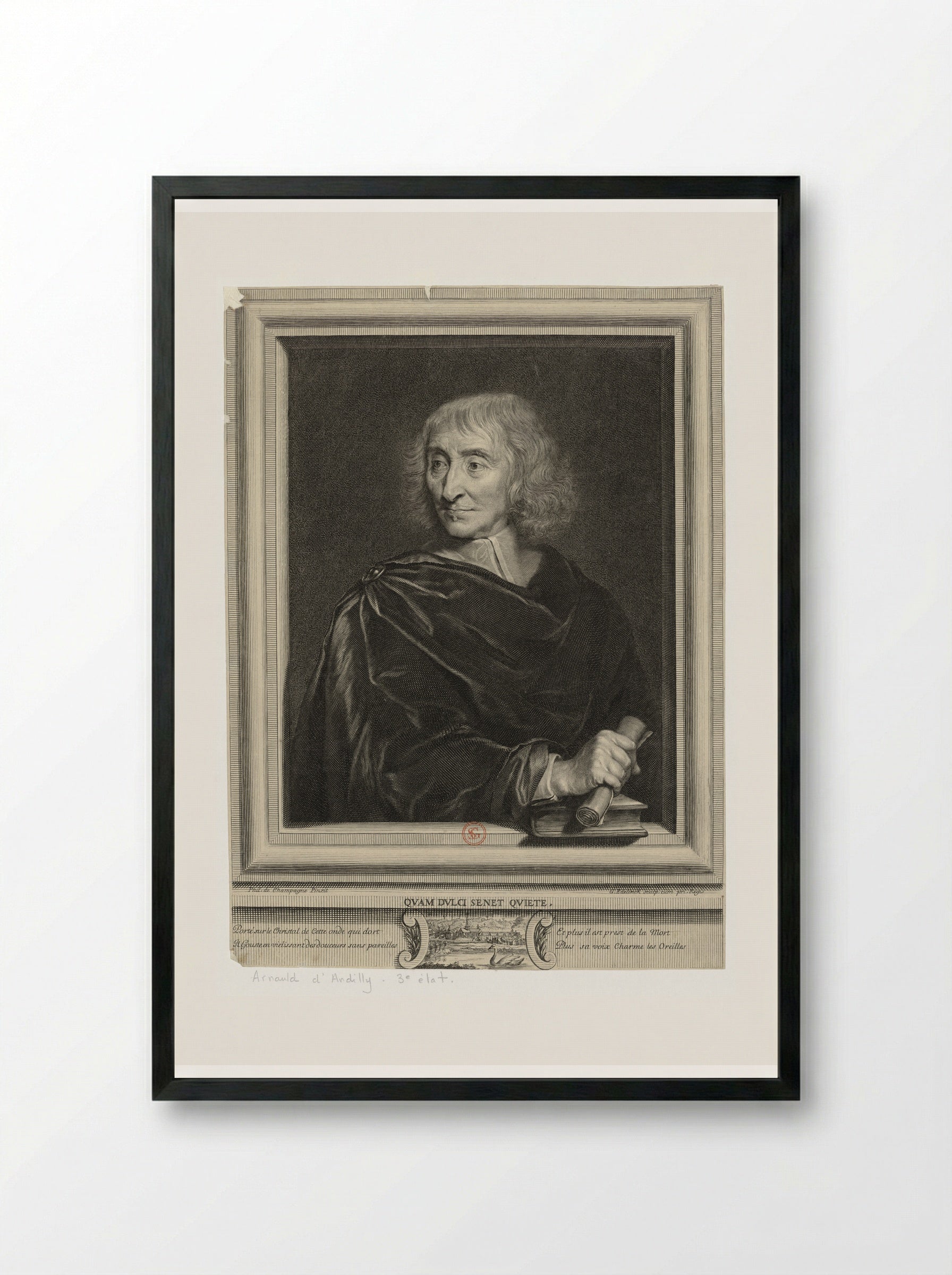 Robert Arnauld d'Andilly - Gérard Edelinck - Framed Print Black