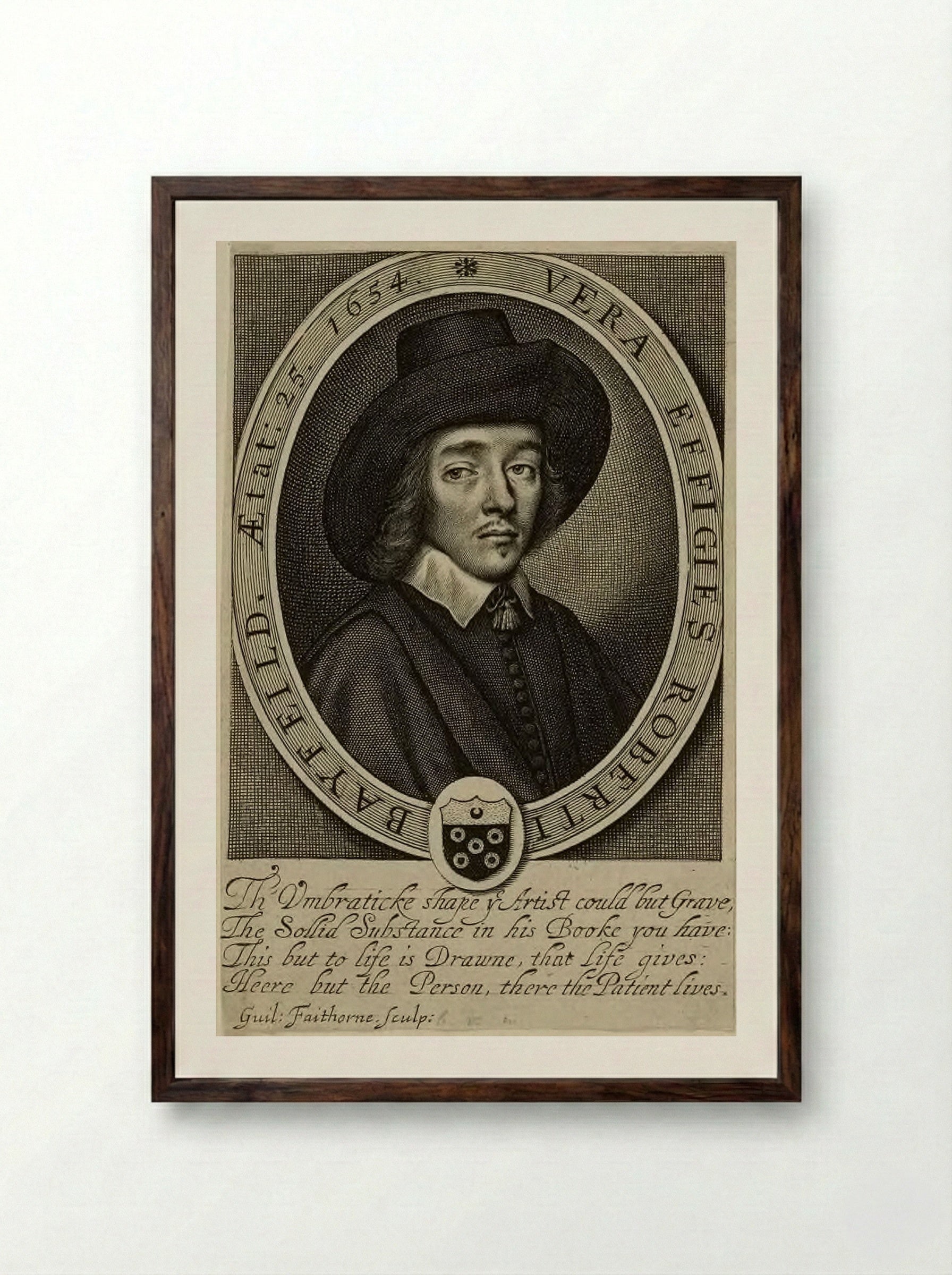 Robert Bayfield - William Faithorne the Elder - Framed Print Dark Wood