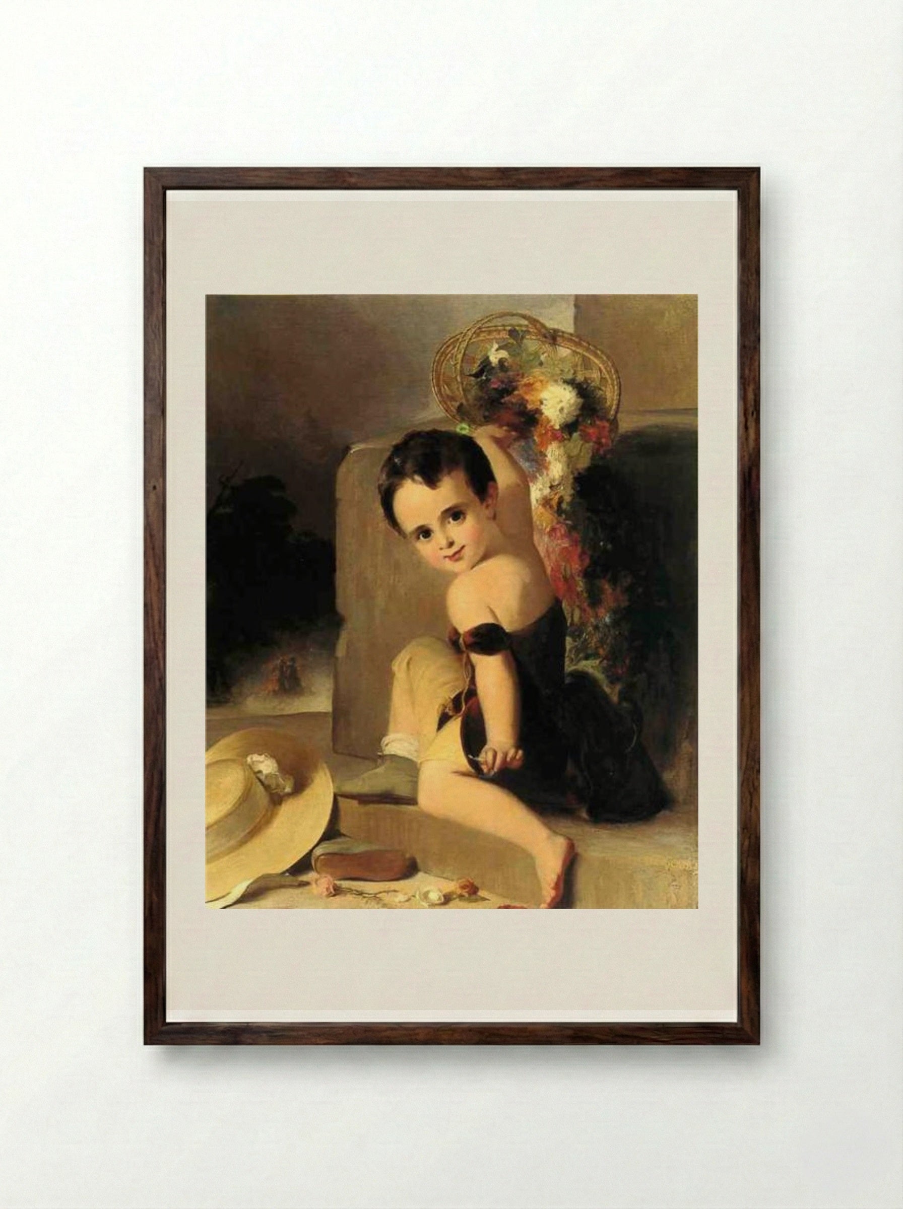Robert Fielding Stockton - Thomas Sully - Framed Print Dark Wood
