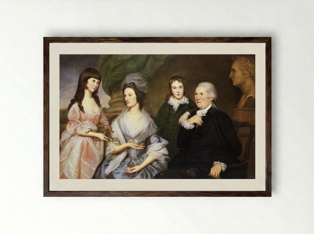 Robert Goldsborough and Family - Charles Willson Peale - Framed Print Dark Wood