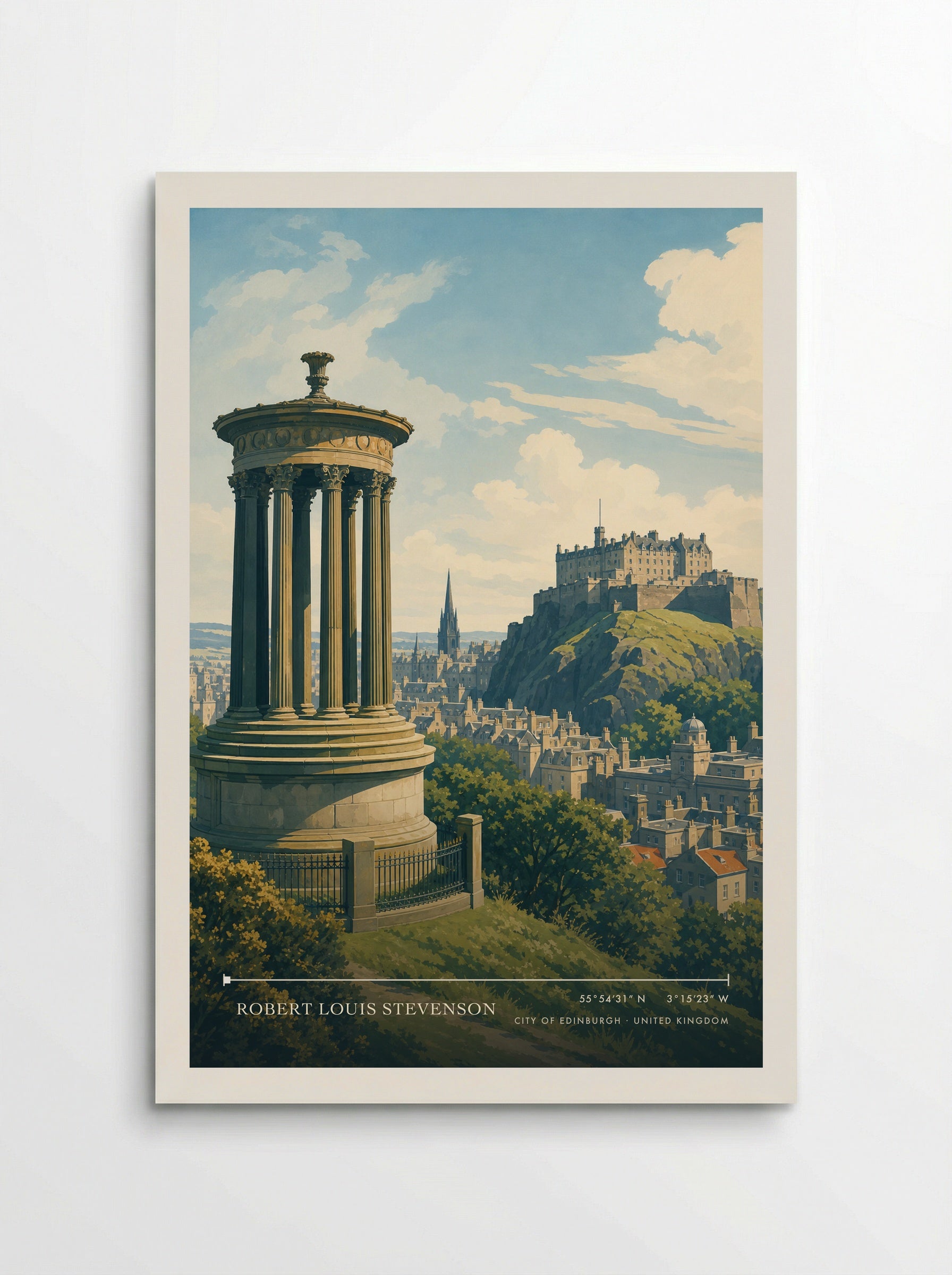Robert Louis Stevenson City of Edinburgh United Kingdom Travel Poster - Poster