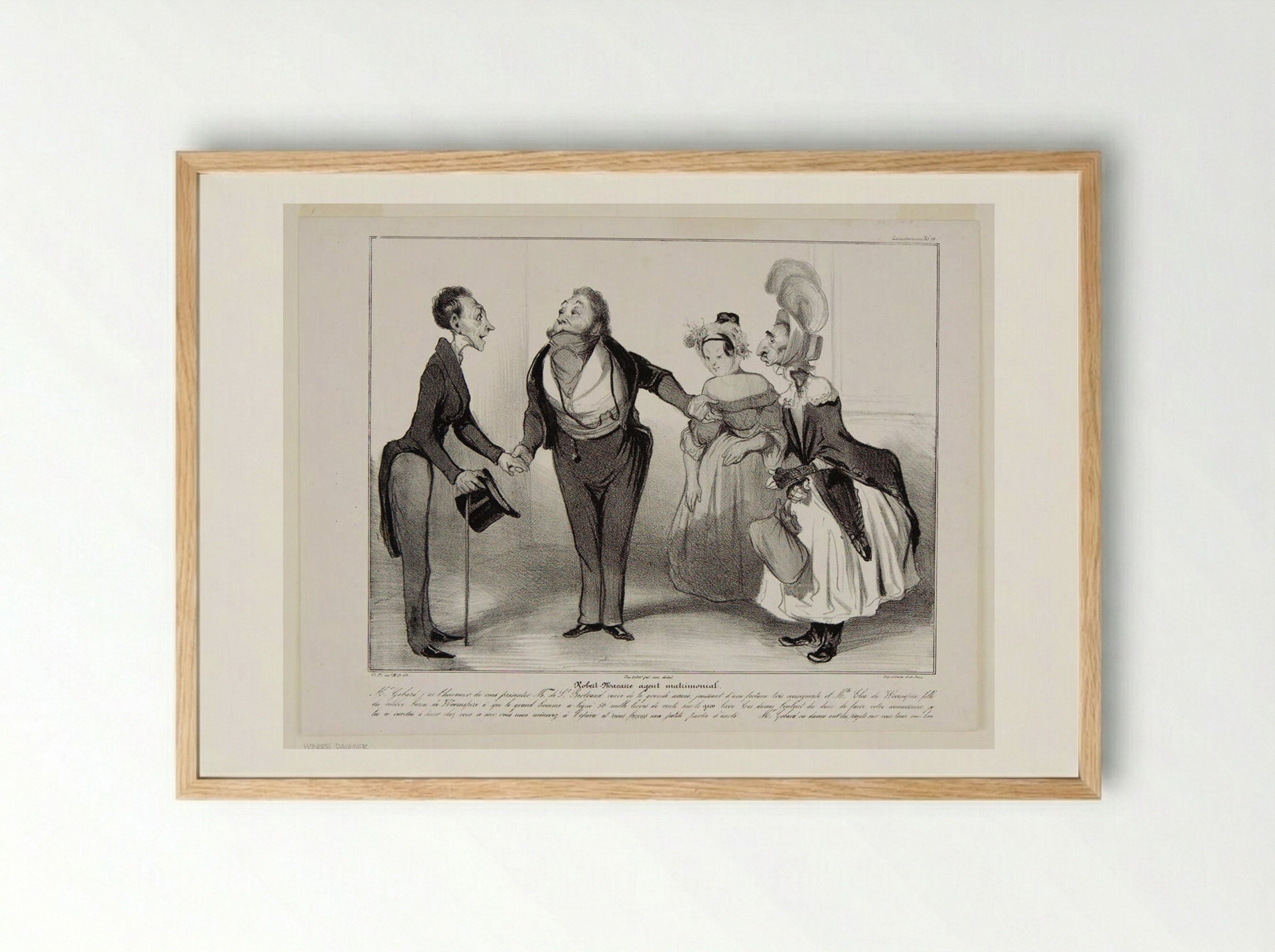 Robert Macaire, Marriage Agent - Honoré-Victorin Daumier - Framed Print Wood