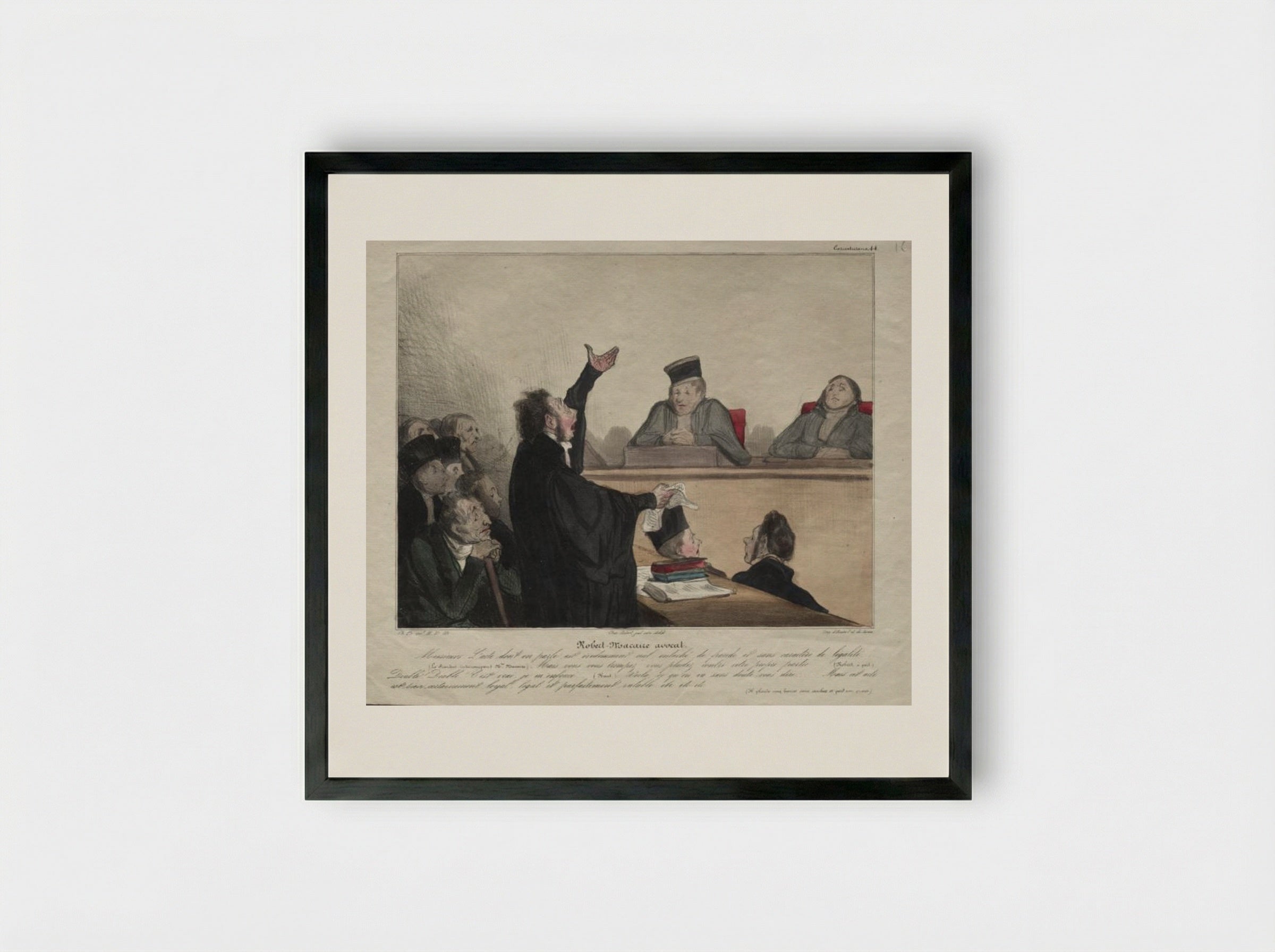 Robert-Macaire, lawyer - Honoré Daumier - Framed Print Black