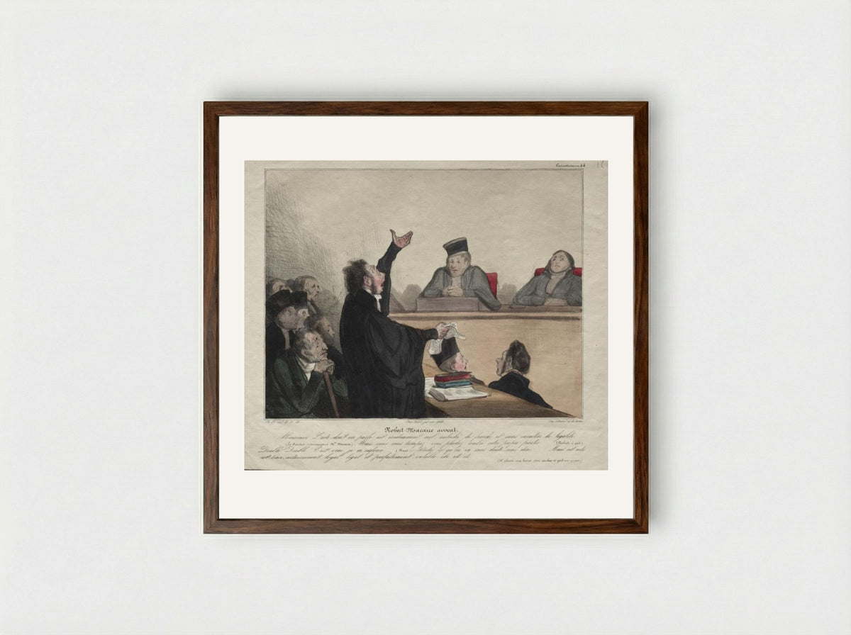 Robert-Macaire, lawyer - Honoré Daumier - Framed Print Dark Wood