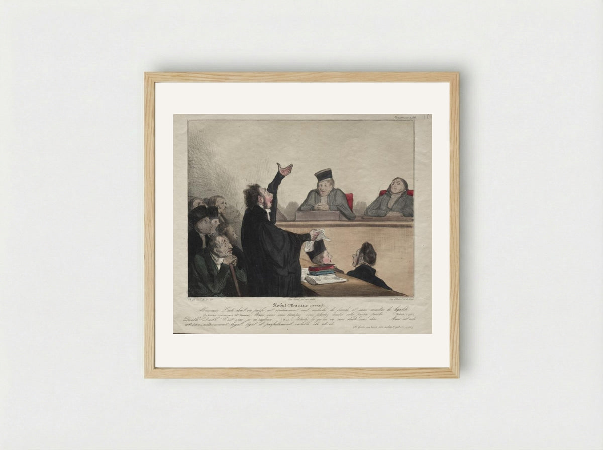 Robert-Macaire, lawyer - Honoré Daumier - Framed Print Wood