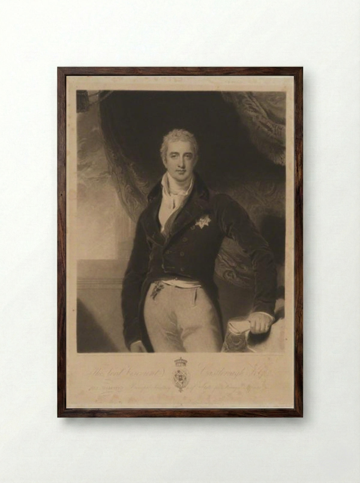 Robert Stewart, 2nd Marquess of Londonderry (Lord Castlereagh) - Charles Turner - Framed Print Dark Wood