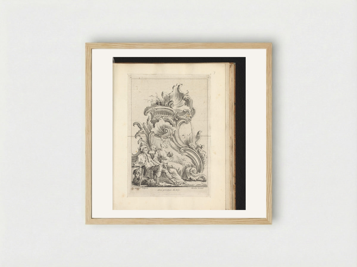 Rocaille with Herders - Antoine Aveline - Framed Print Wood