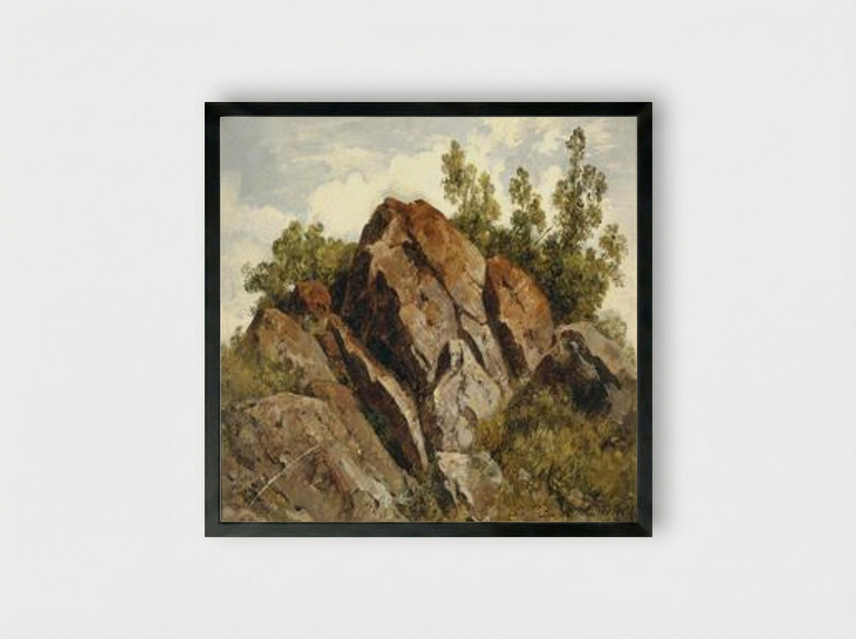 Rocas - José María Velasco Gómez - Framed Print Black