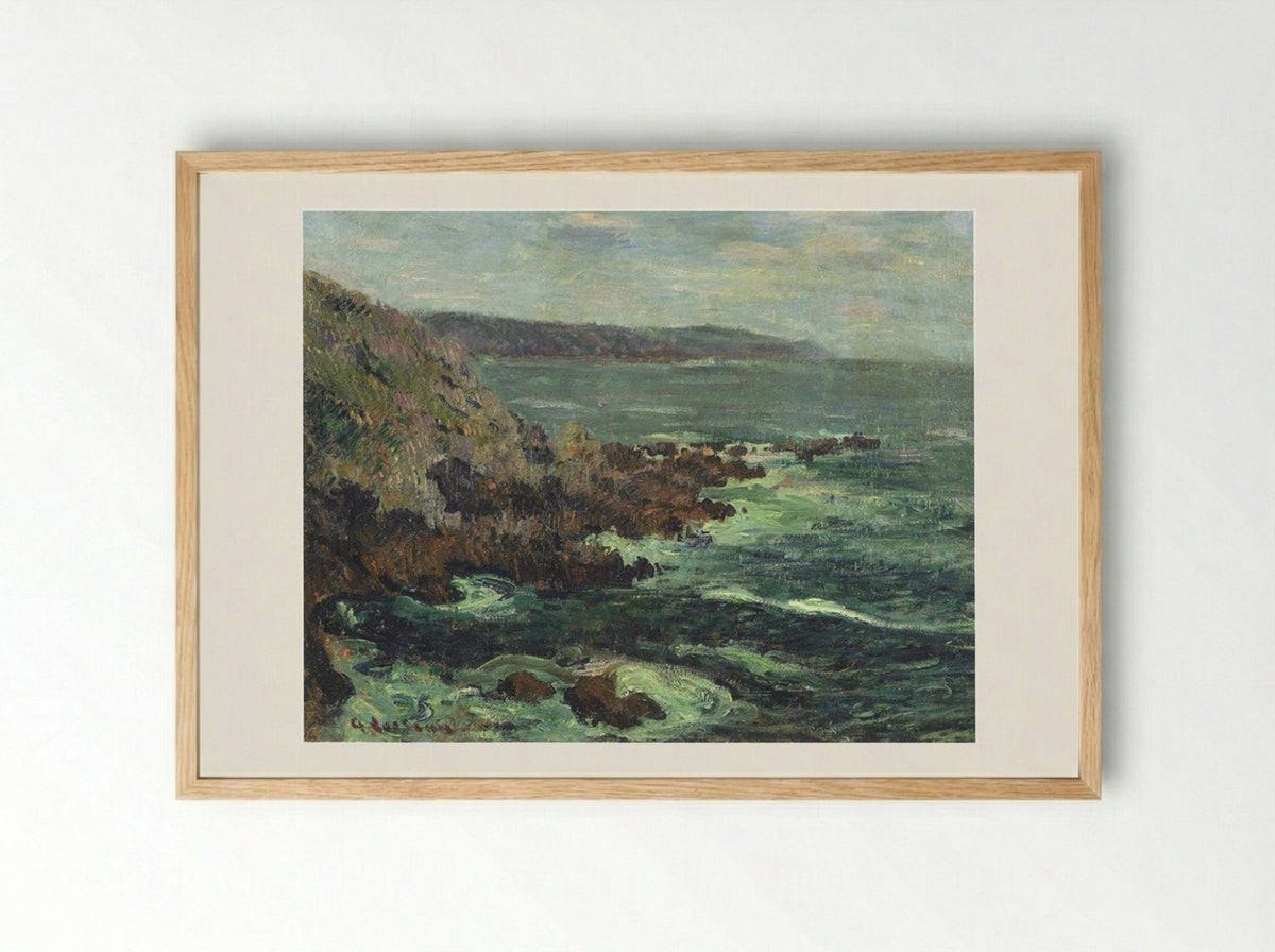 Rock Cliffs by the Sea in Britain - Gustave Loiseau - Framed Print Wood