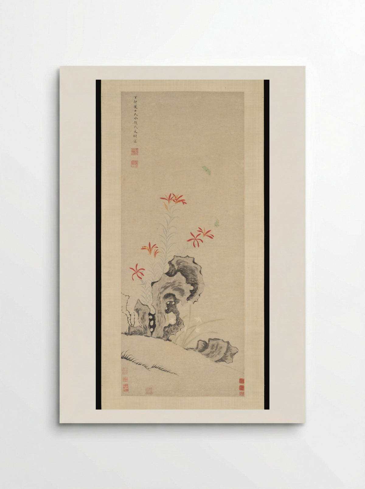 Rock, Tiger Lily and Orchid - Fine Art Print - Poster