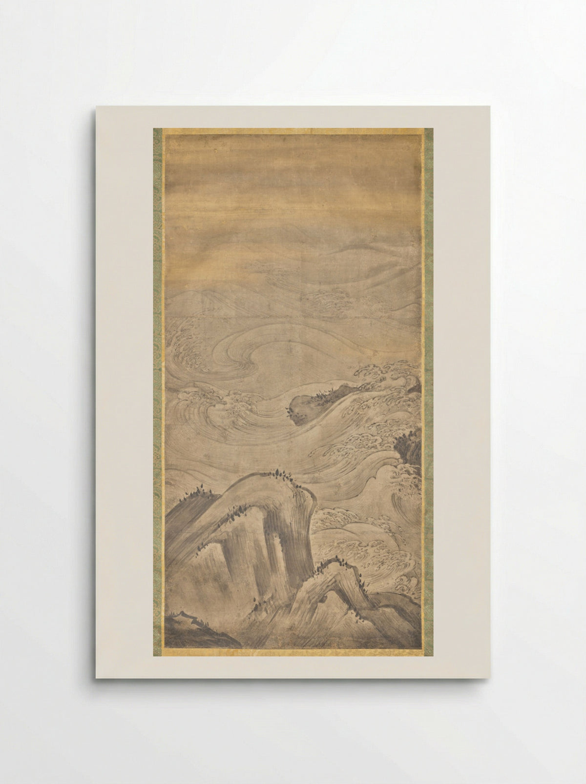 Rocks and Waves - Kano Motonobu - Poster