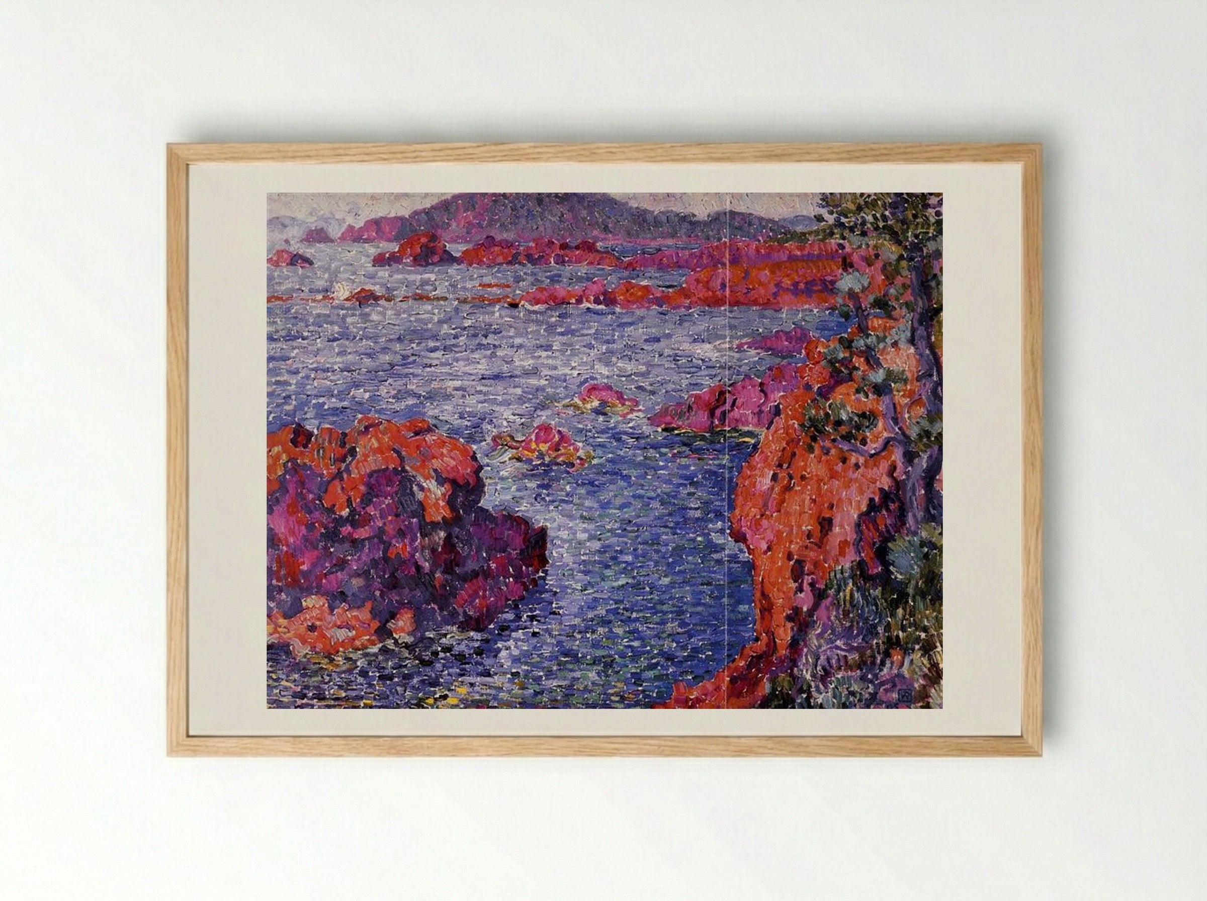 Rocks at Anthéor - Théo van Rysselberghe - Framed Print Wood