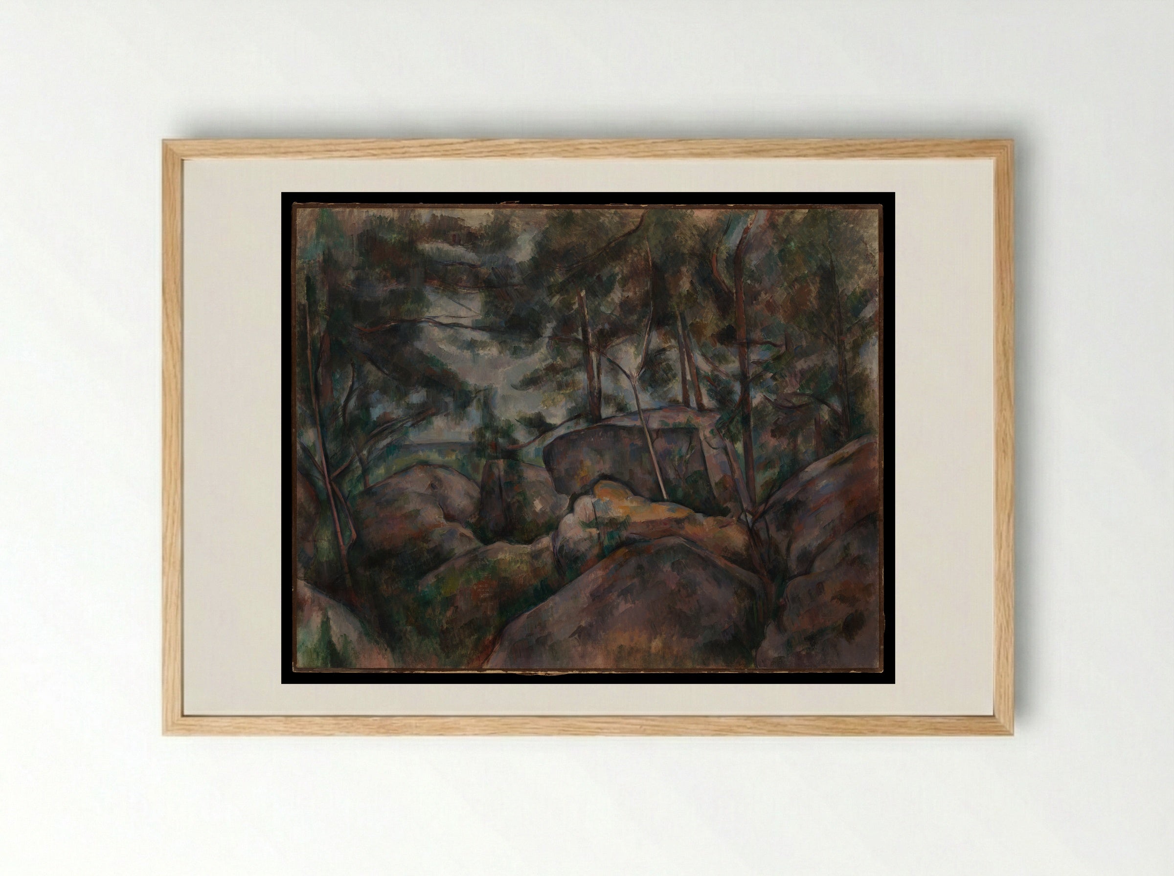 Rocks at Fontainebleau - Paul Cézanne - Framed Print Wood
