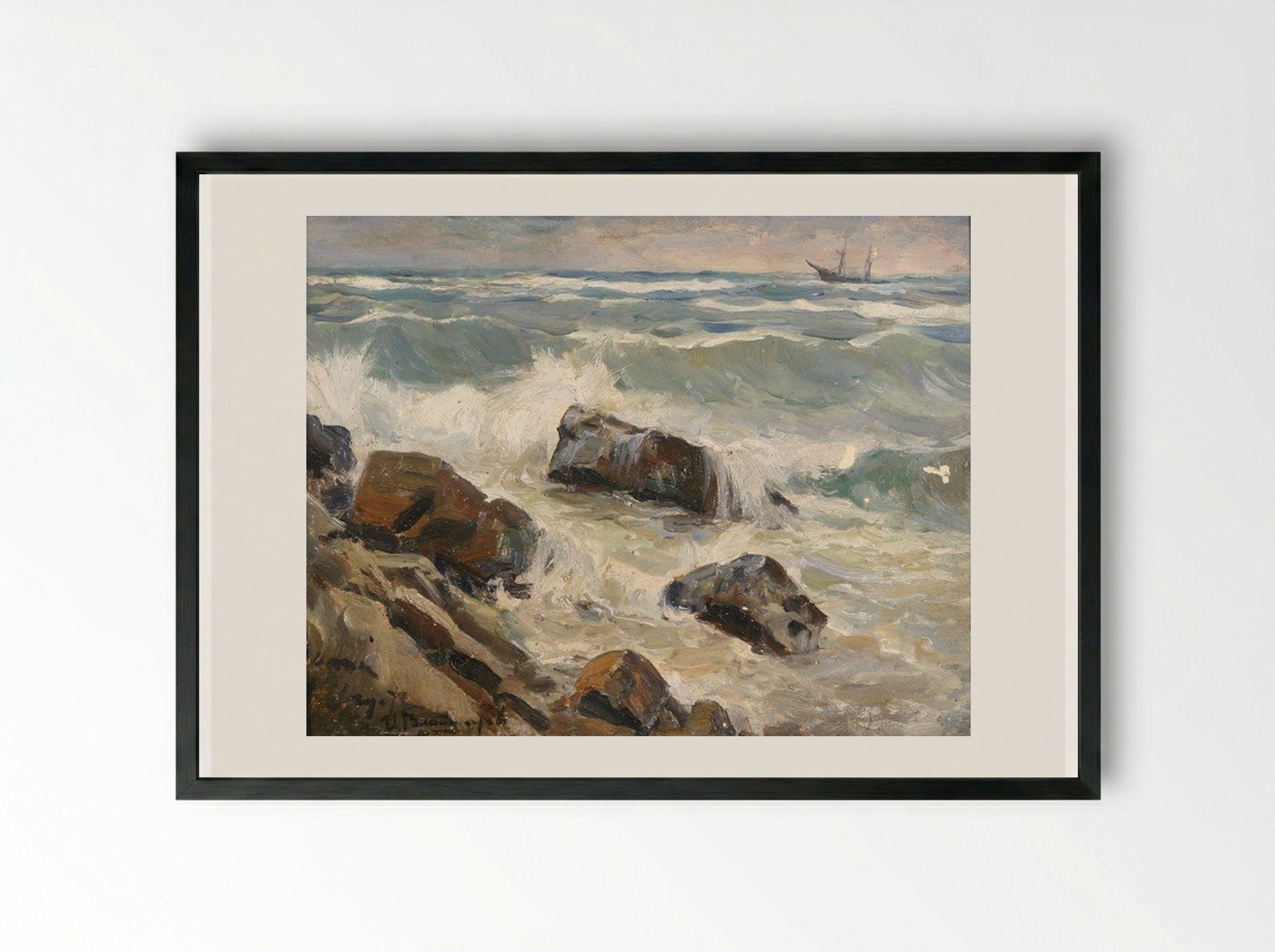 Rocks of the Gulf of Finland - Ivan Vladimirov - Framed Print Black
