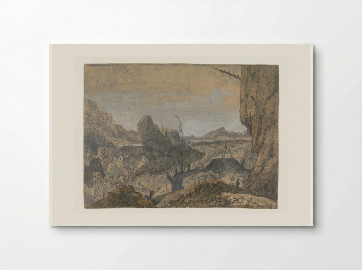 Rocky Landscape with a Man Walking to the Right, First Version - Hercules Segers - Poster