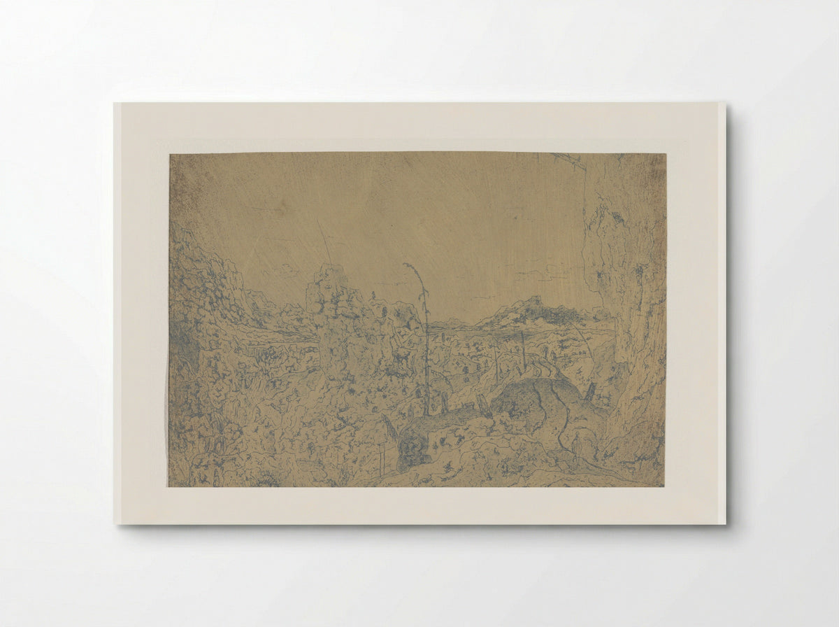 Rocky Landscape with a Wanderer, First Version - Hercules Segers - Poster