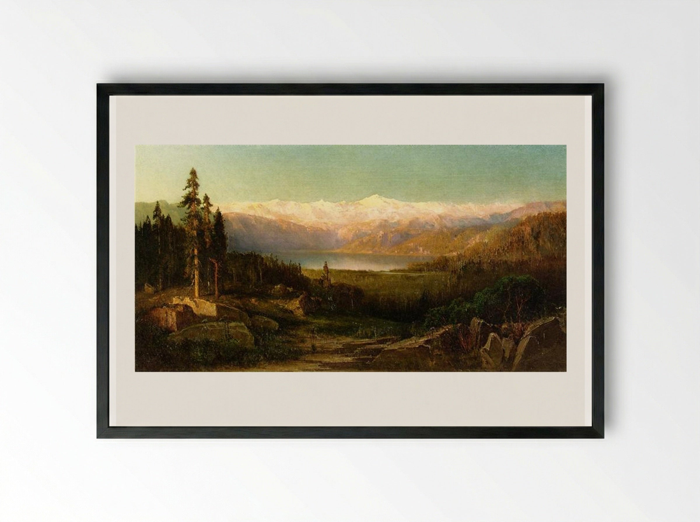 Rocky Mountains - Thomas Hill - Framed Print Black