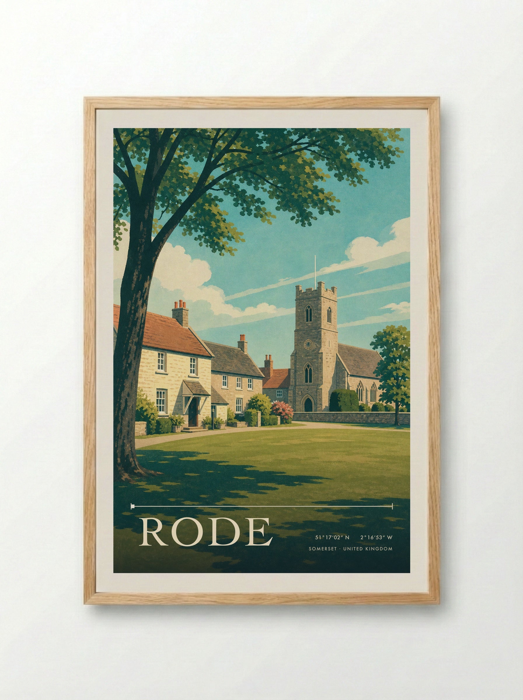 Rode Somerset United Kingdom Travel Poster - Framed Print Wood