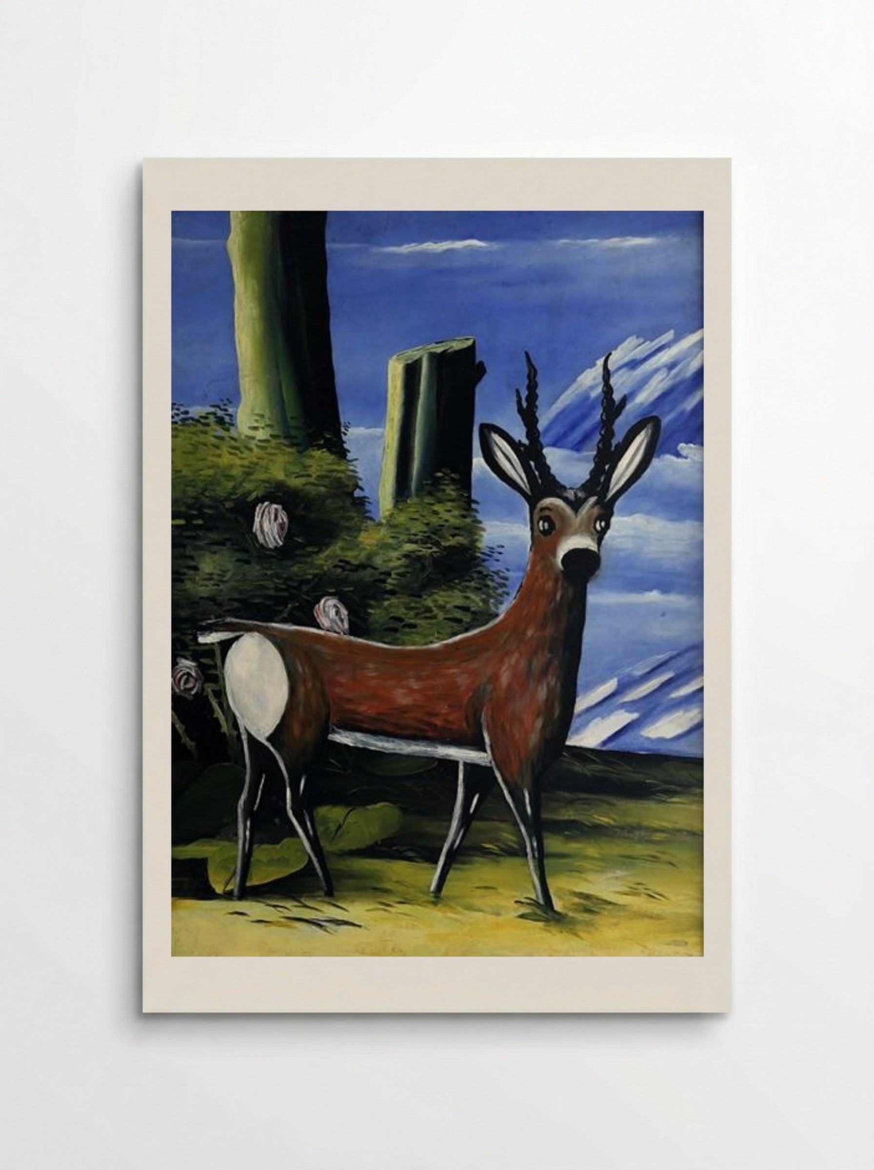 Roe deer with a Landscape in the Background - Niko Pirosmani - Poster