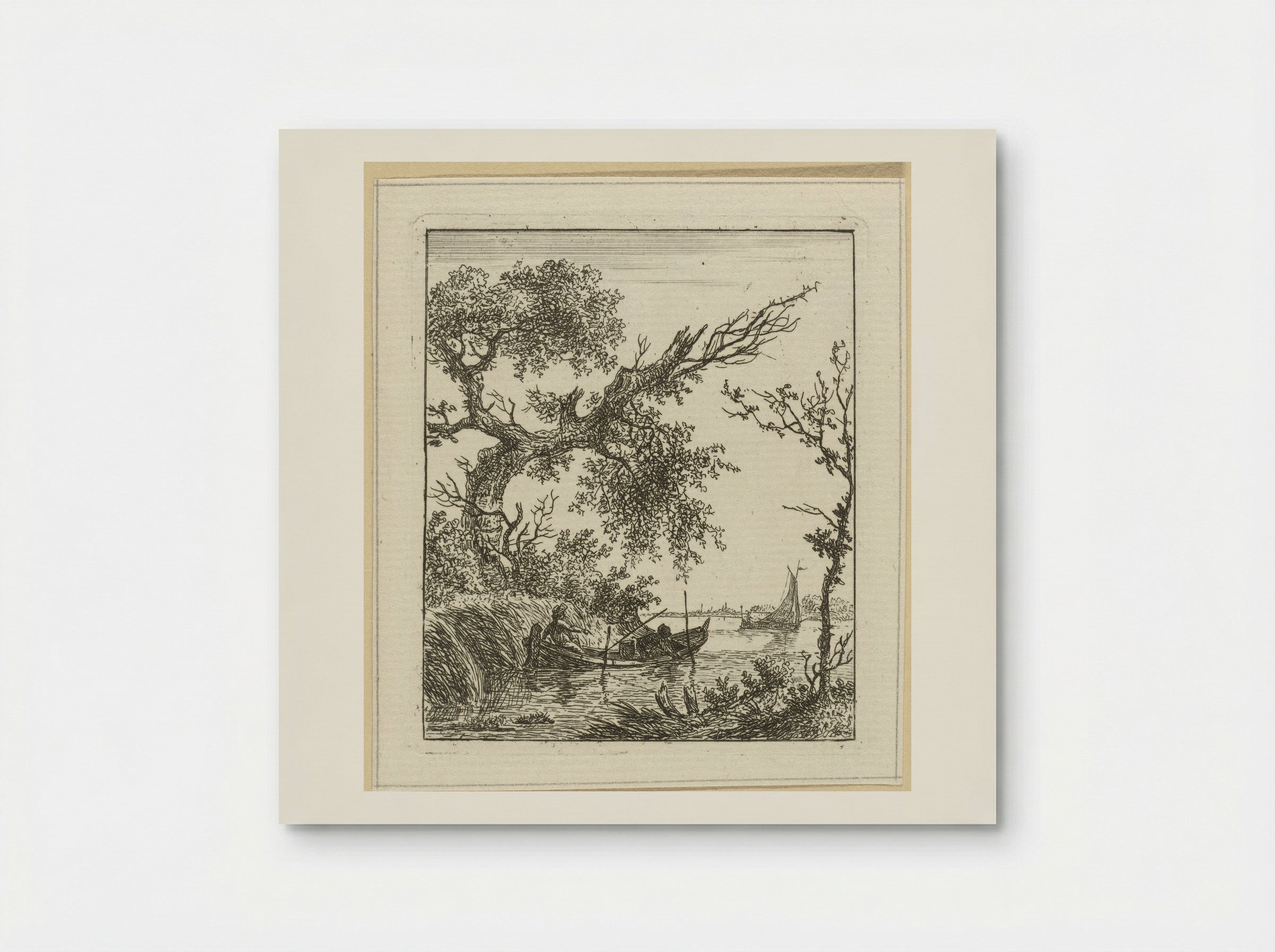 Roeiboot met twee mannen - Hermanus Fock - Poster