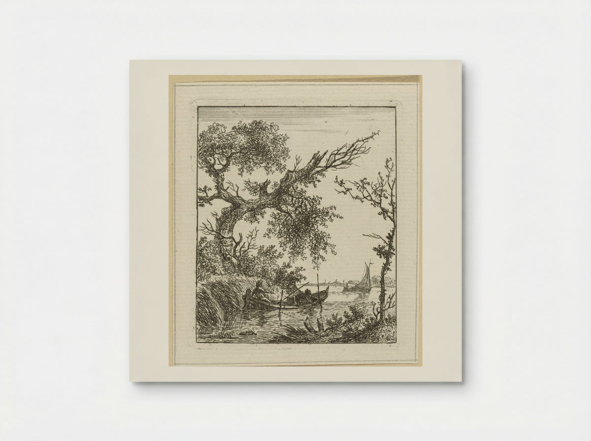 Roeiboot met twee mannen - Hermanus Fock - Poster