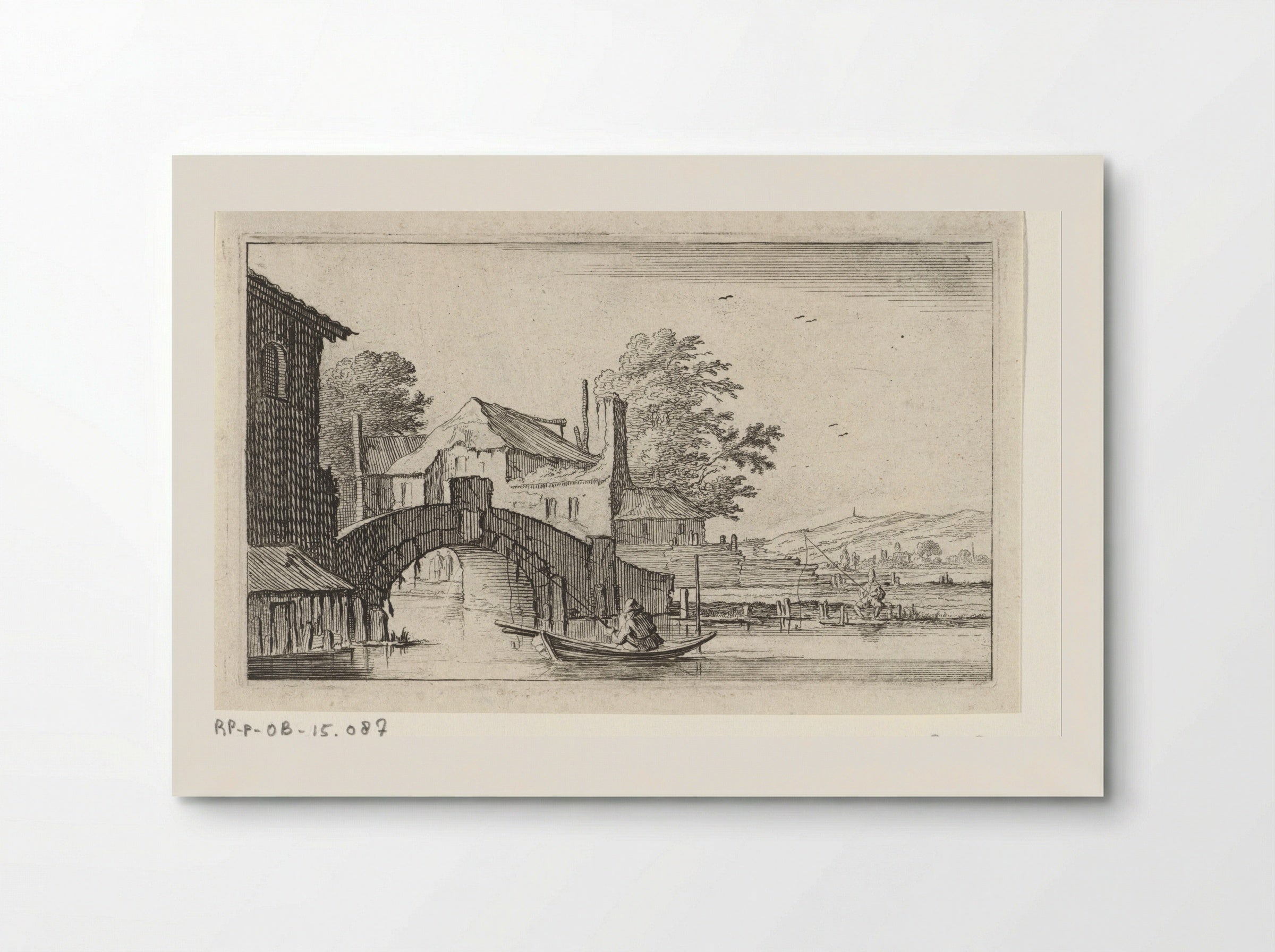 Roeiboot voor een stenen brug - Gillis van Scheyndel (I) - Poster