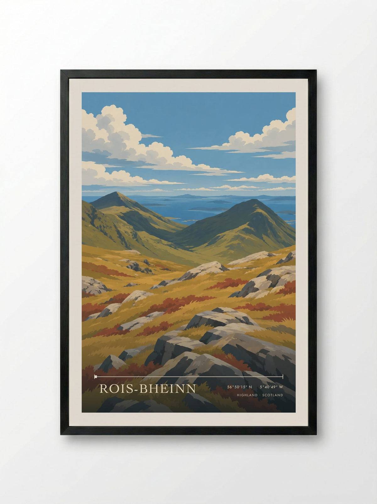 Rois-Bheinn, Highland | Travel Poster - Framed Print Black