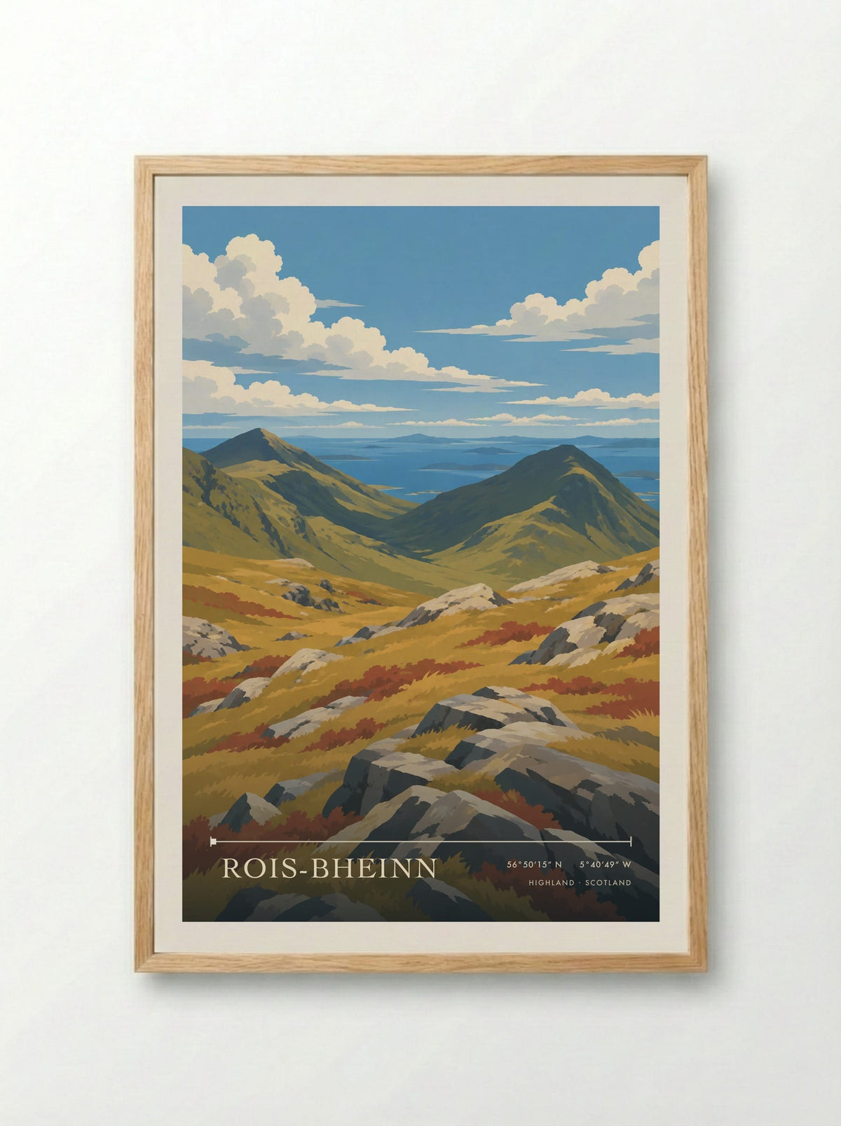 Rois-Bheinn, Highland | Travel Poster - Framed Print Wood
