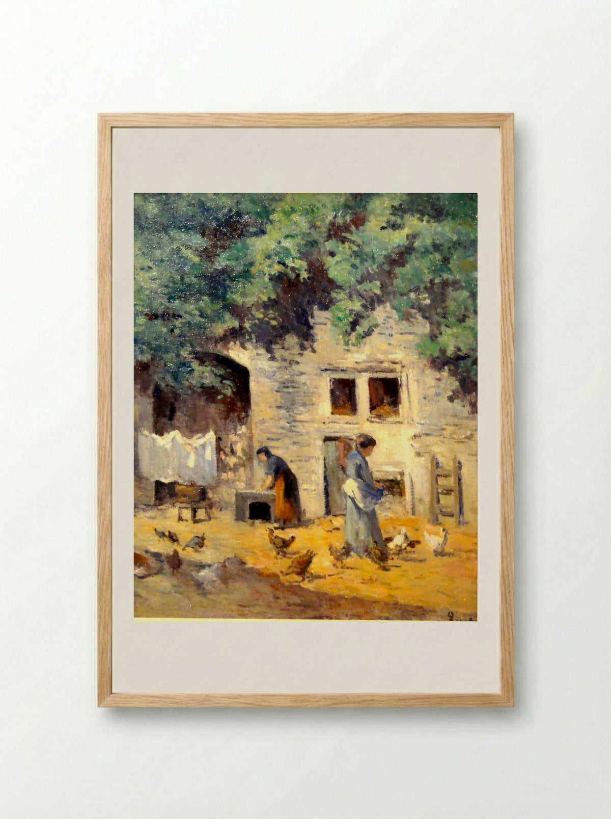Rolleboise, Cour De Ferme - Maximilien Luce - Framed Print Wood
