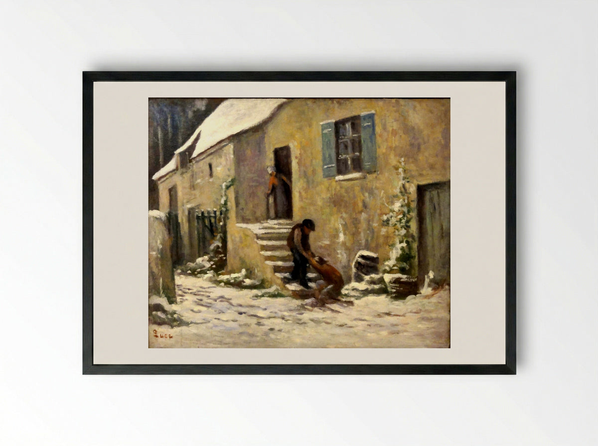 Rolleboise, Le Retour De L'enfant Prodigue - Maximilien Luce - Framed Print Black