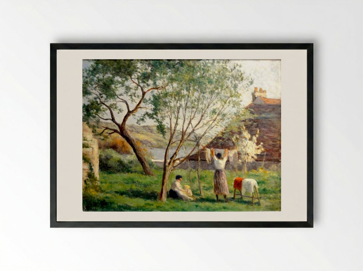 Rolleboise, The Spring Garden - Maximilien Luce - Framed Print Black