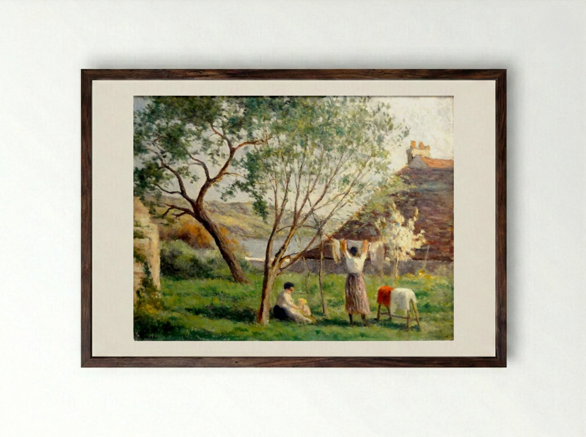 Rolleboise, The Spring Garden - Maximilien Luce - Framed Print Dark Wood