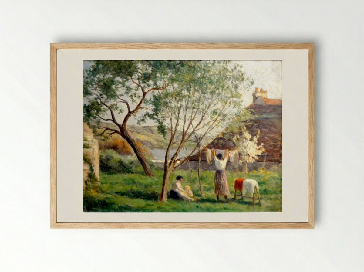 Rolleboise, The Spring Garden - Maximilien Luce - Framed Print Wood
