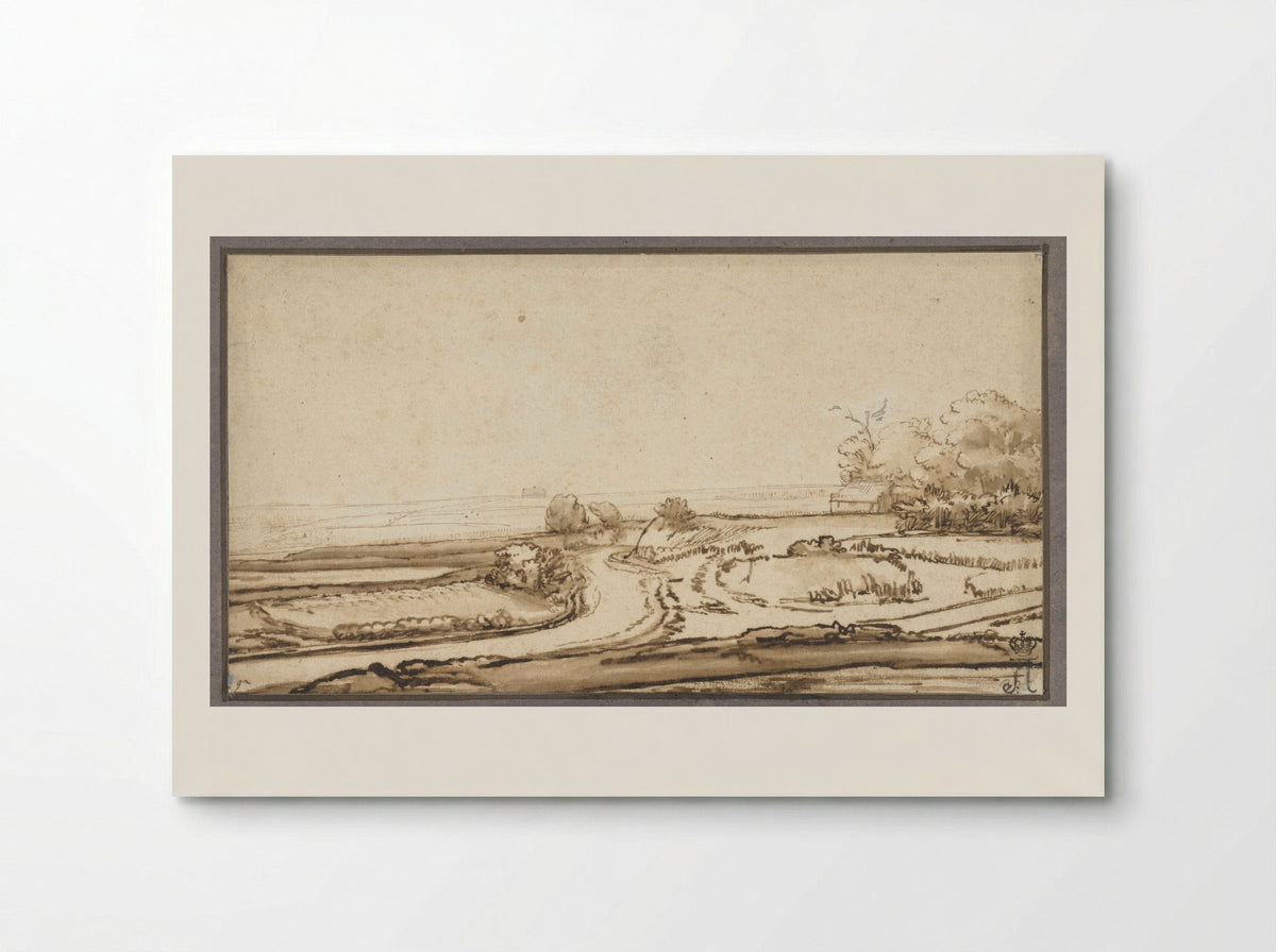 Rolling Landscape with Road and House at the Edge of a Wood - Abraham Furnerius - Poster