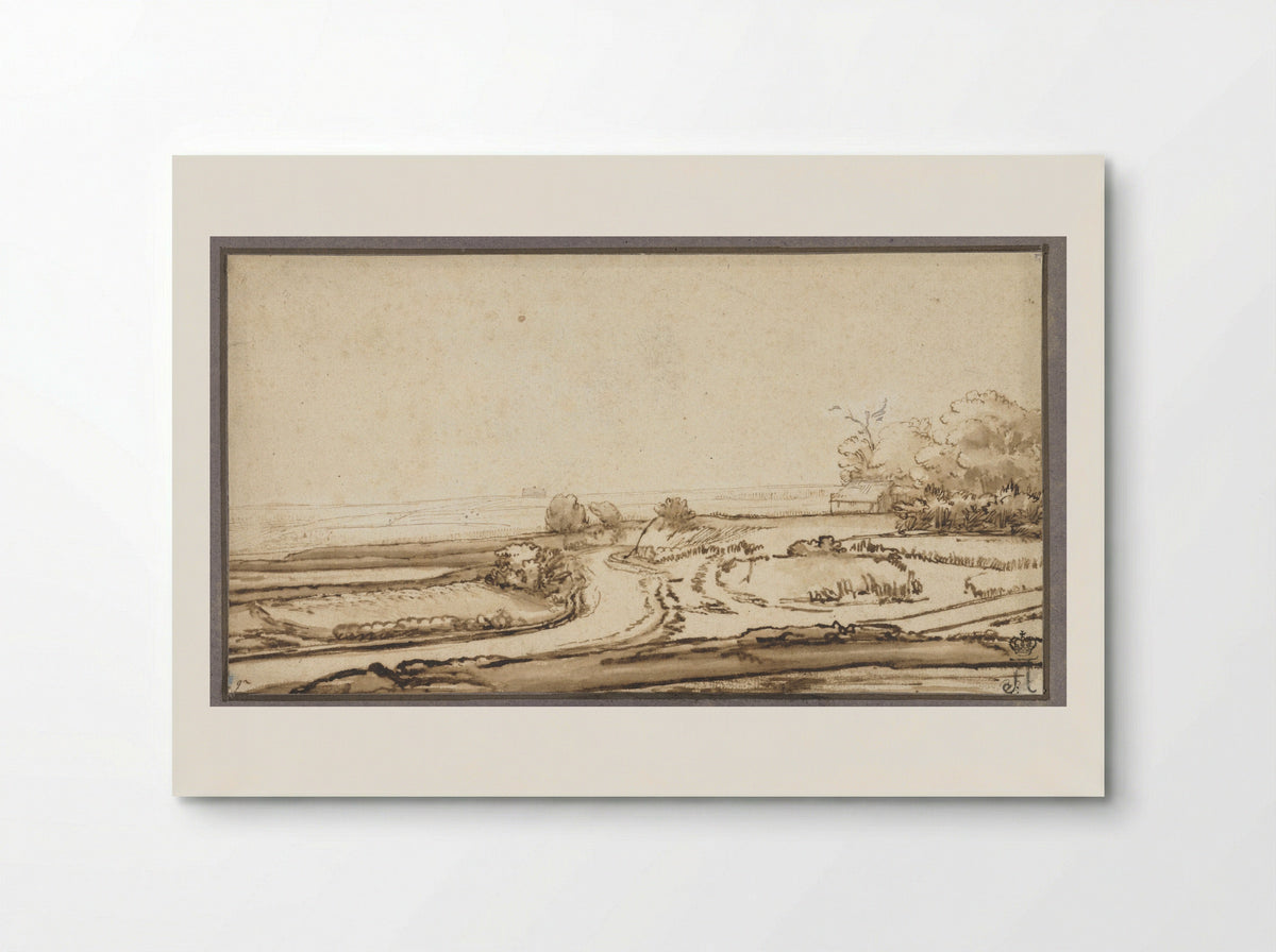 Rolling Landscape with Road and House at the Edge of a Wood - Abraham Furnerius - Poster