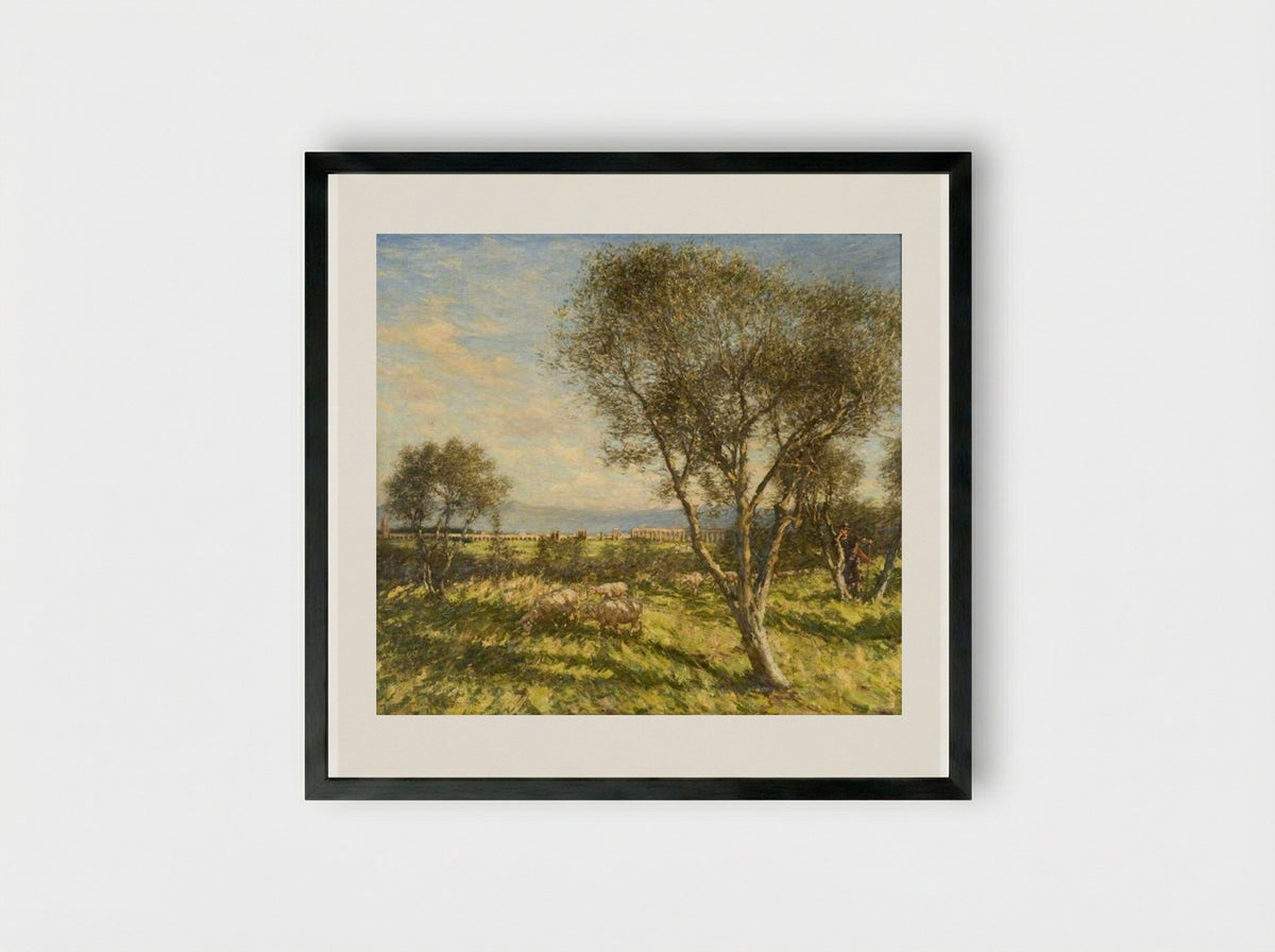 Roman Campagna - Henry Herbert La Thangue - Framed Print Black