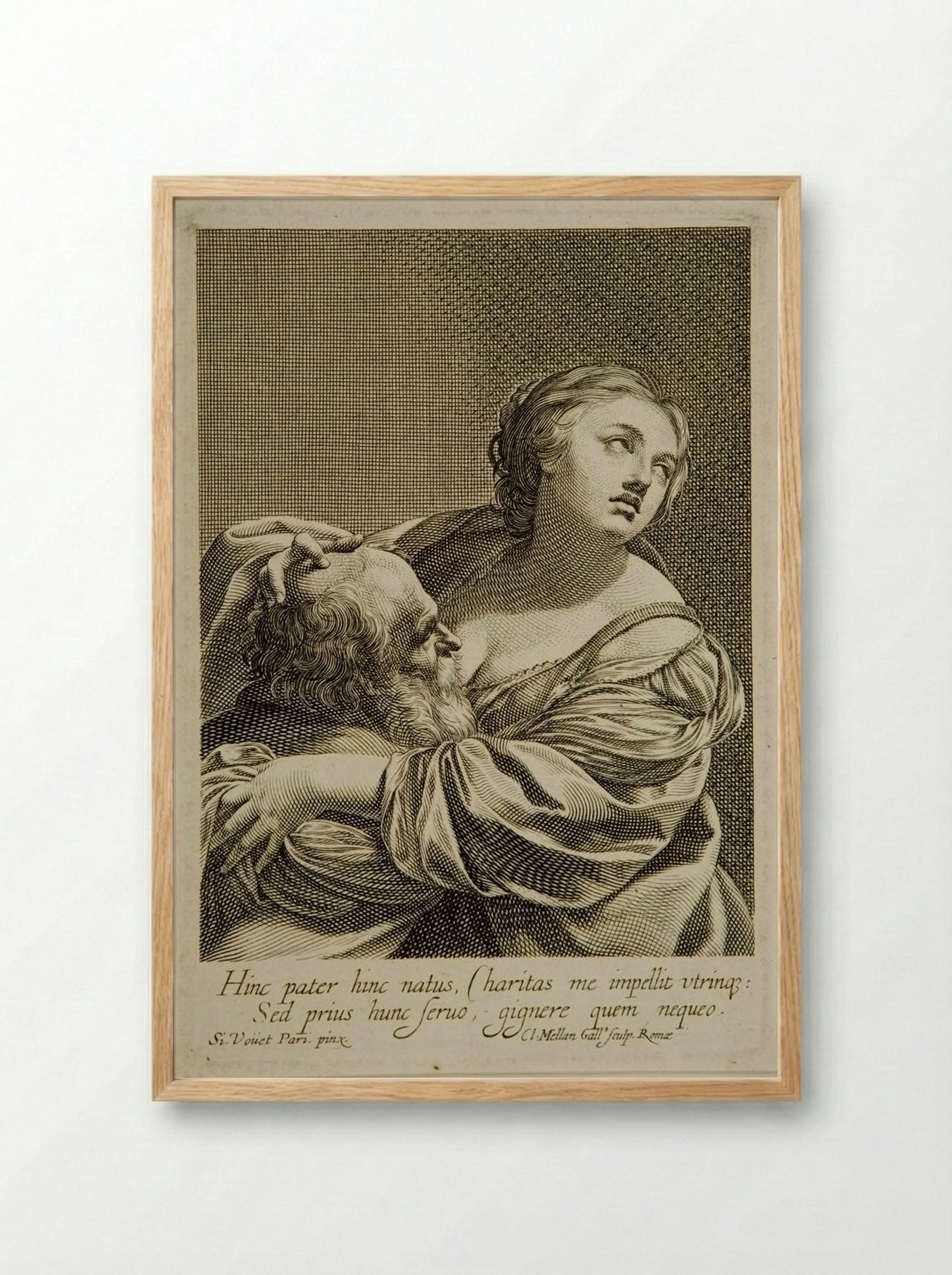 Roman Charity - Claude Mellan - Framed Print Wood