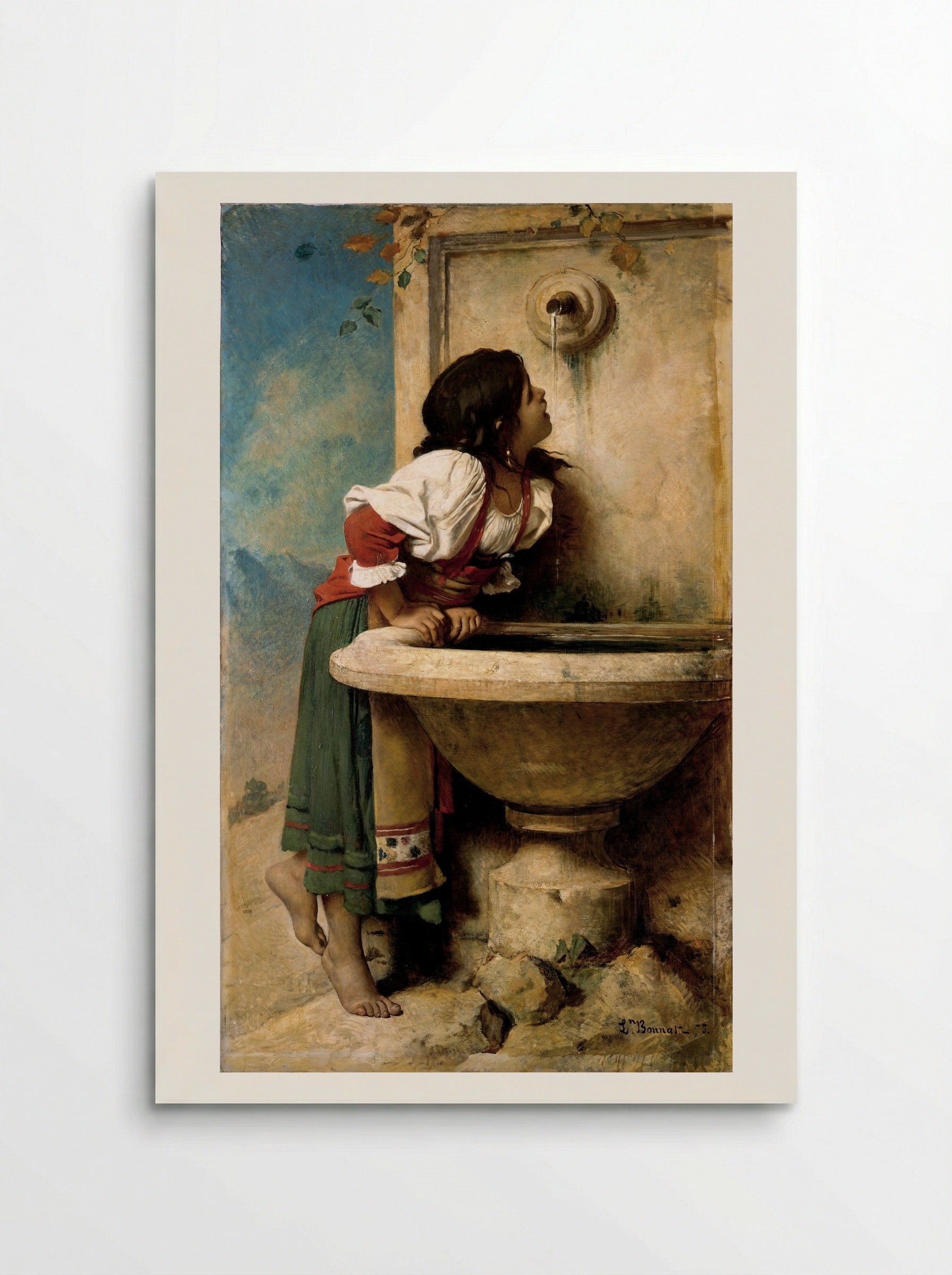 Roman Girl at a Fountain - Léon Bonnat - Poster