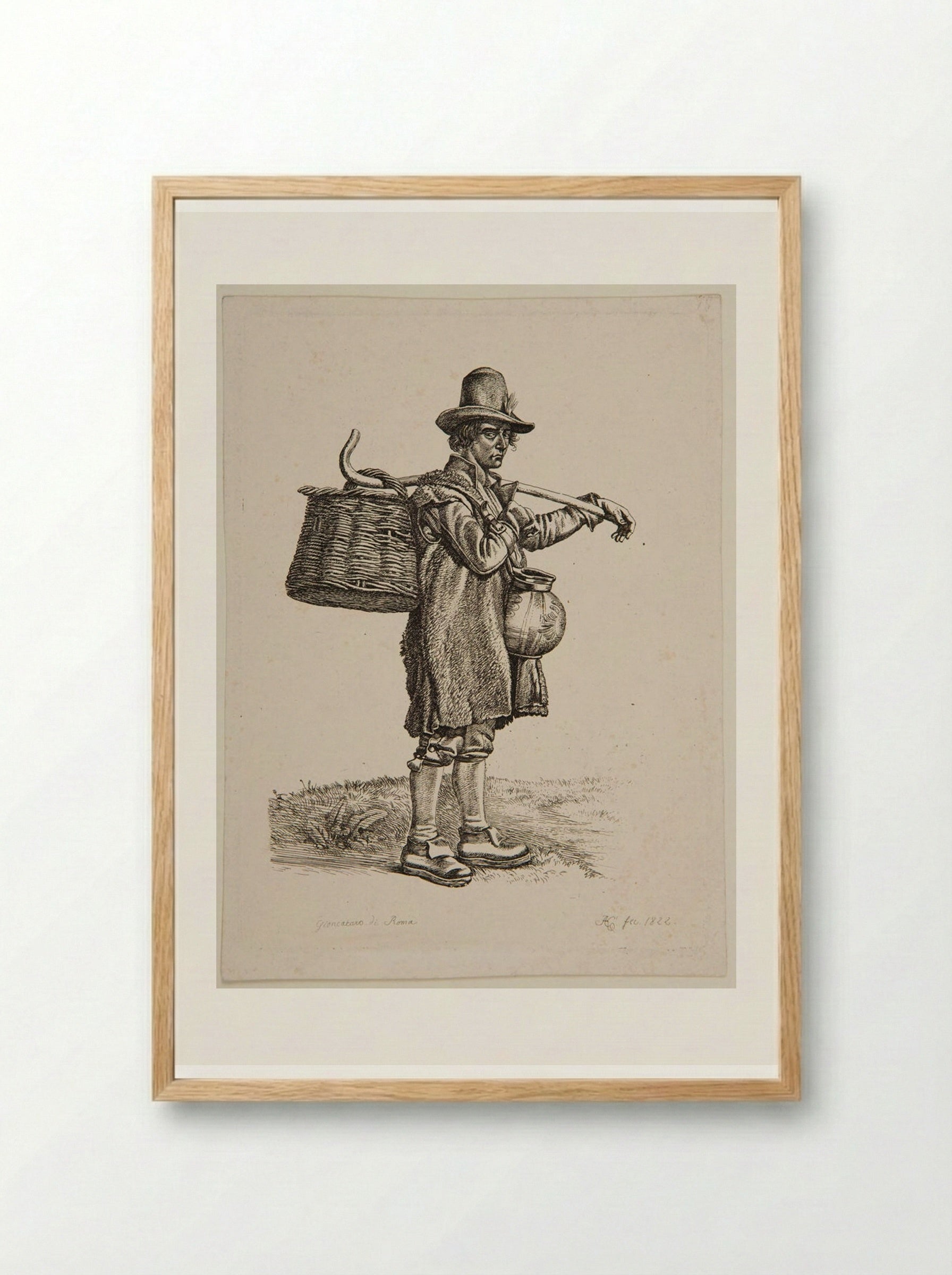 Roman Peasant - Johann Adam Klein - Framed Print Wood