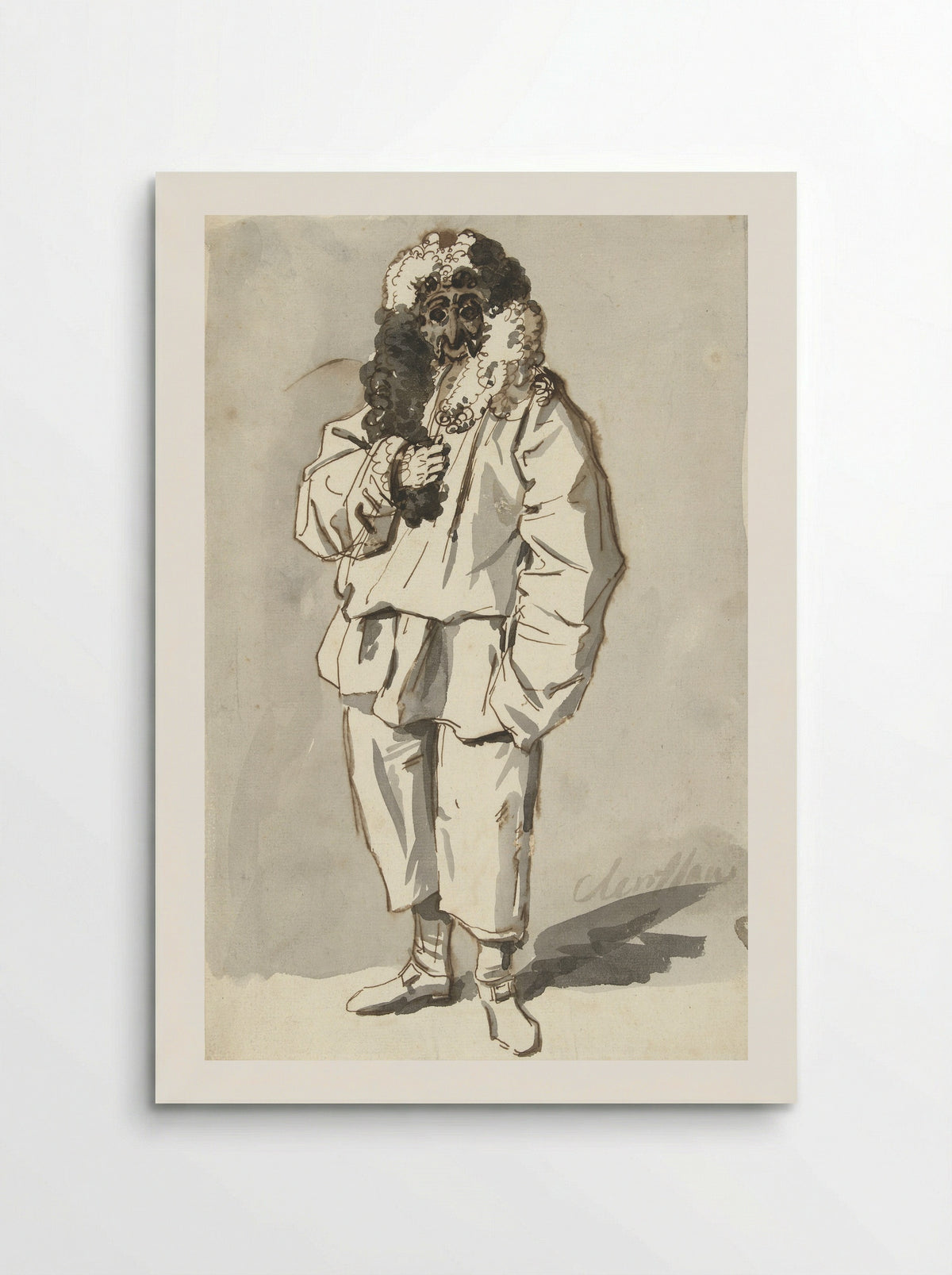 Roman Pulcinella in Carnival Costume - Charles-Louis Clérisseau - Poster