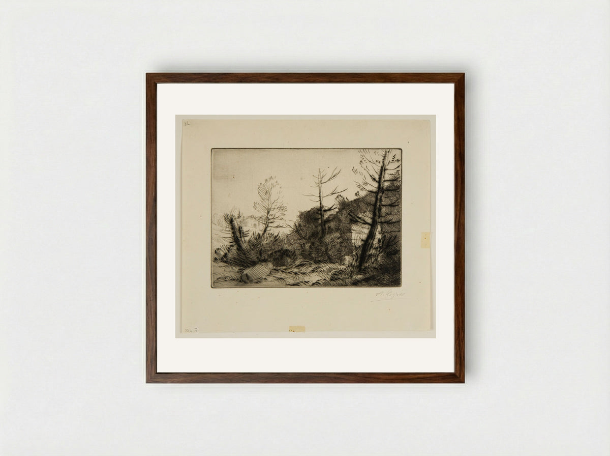 Roman Ruin - Alphonse Legros - Framed Print Dark Wood