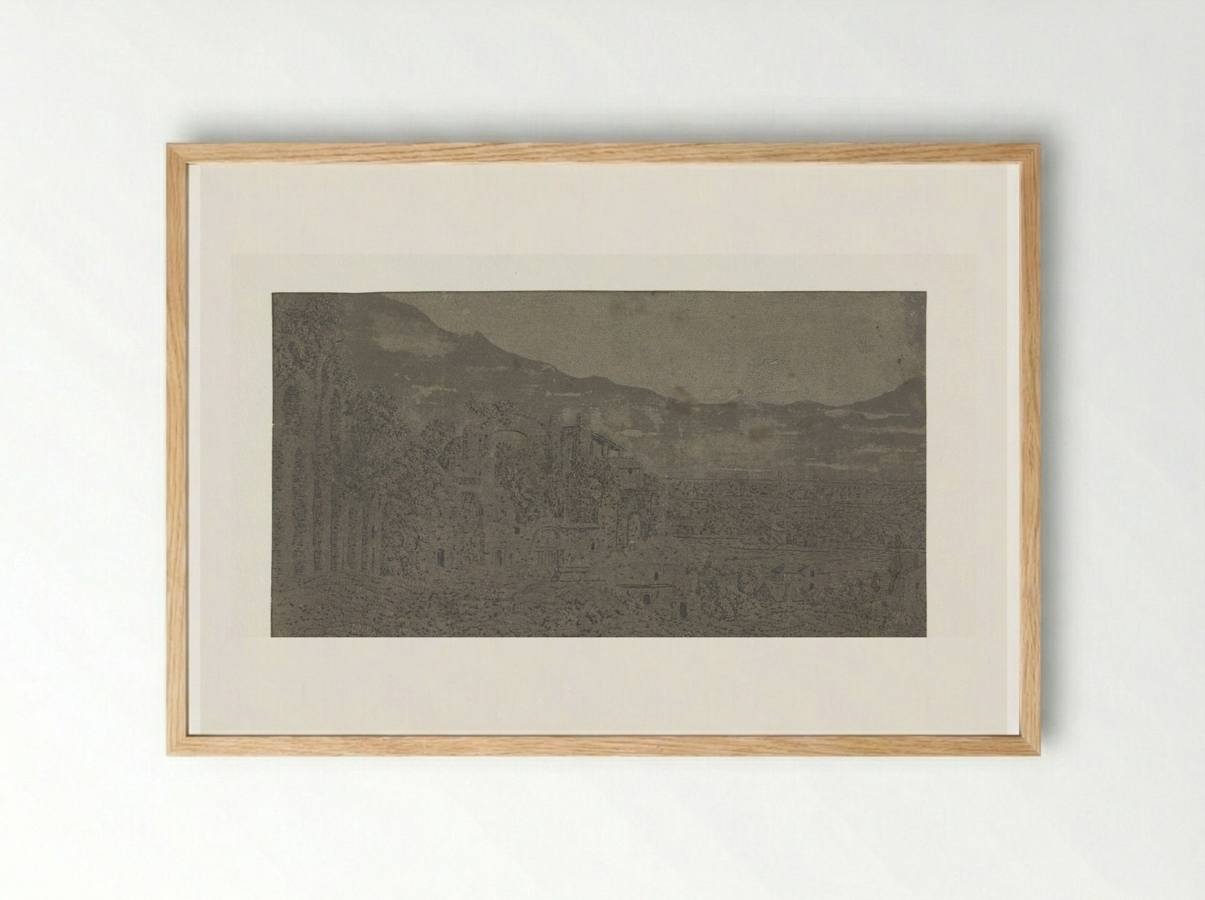Roman Ruins, a City in the Distance - Hercules Segers - Framed Print Wood