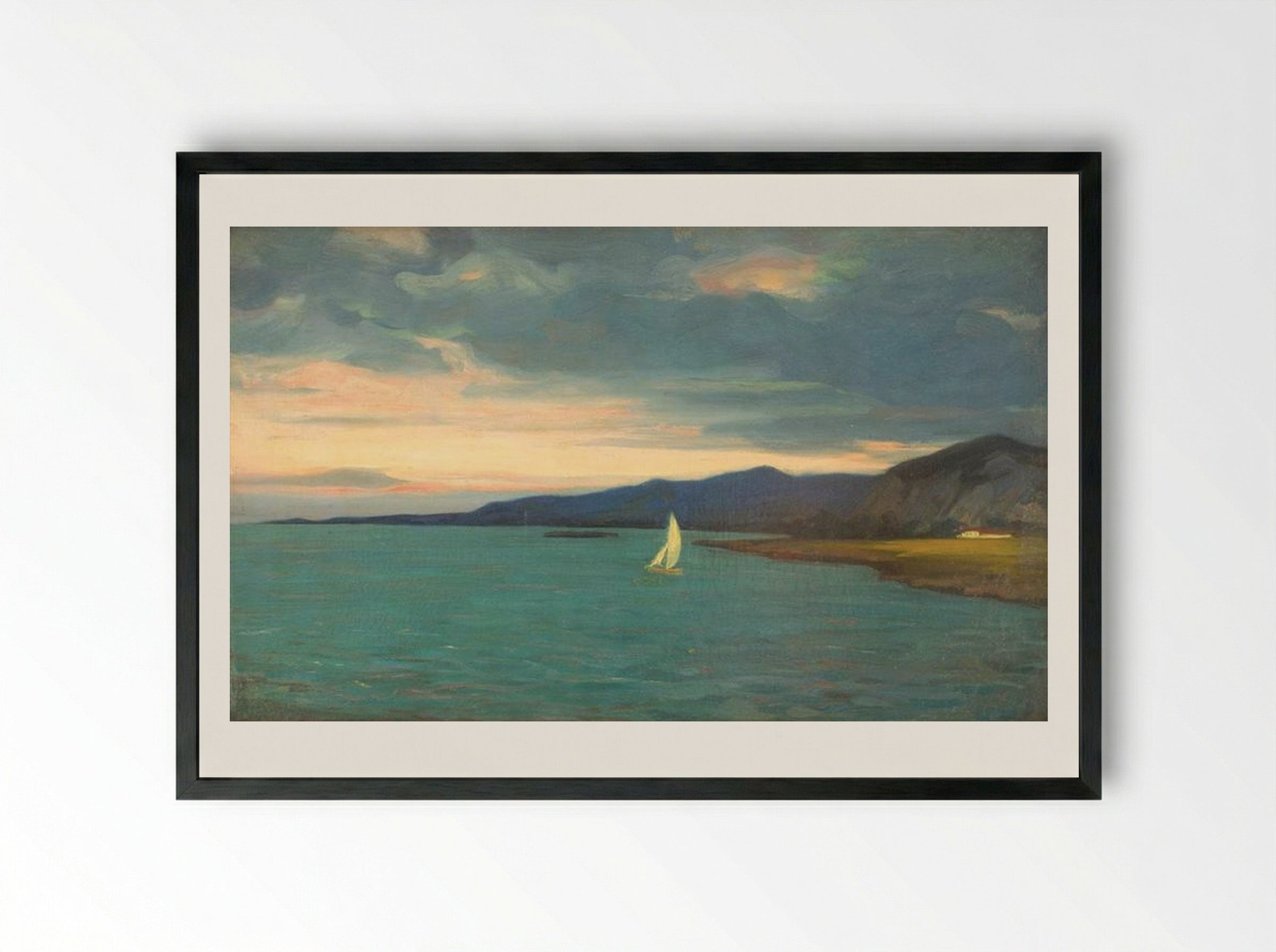 Romantic Landscape - Kimon Loghi - Framed Print Black
