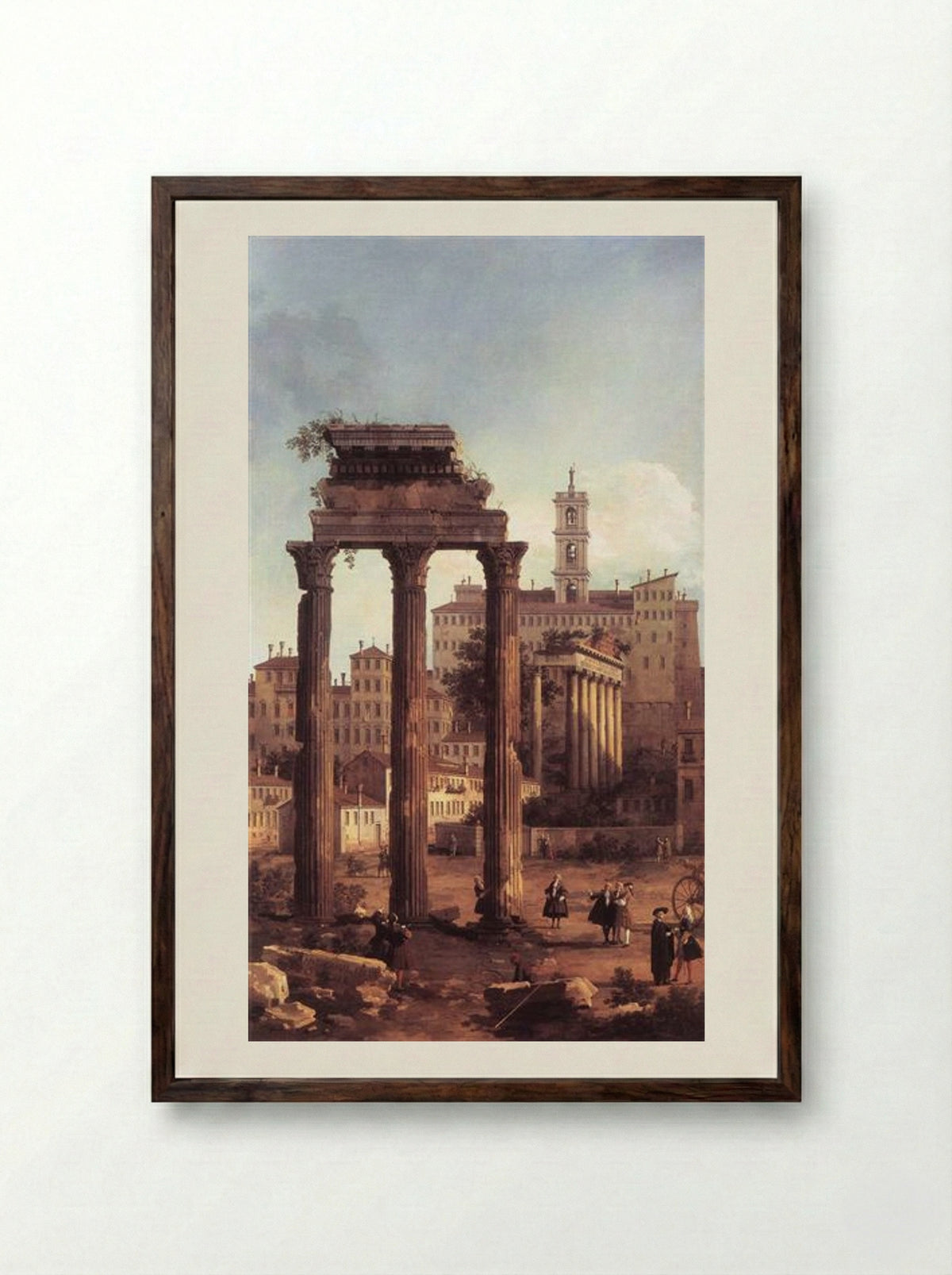 Rome: Ruins of the Forum, Looking towards the Capitol - Canaletto - Framed Print Dark Wood