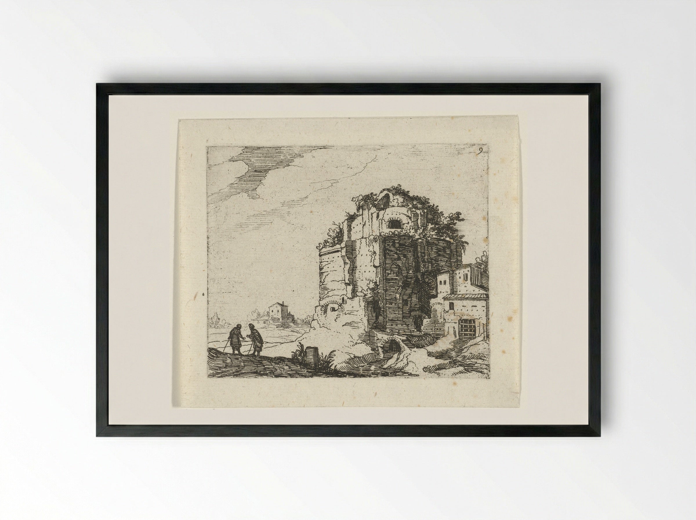Romeinse ruïne - Guilliam van Nieulandt II - Framed Print Black