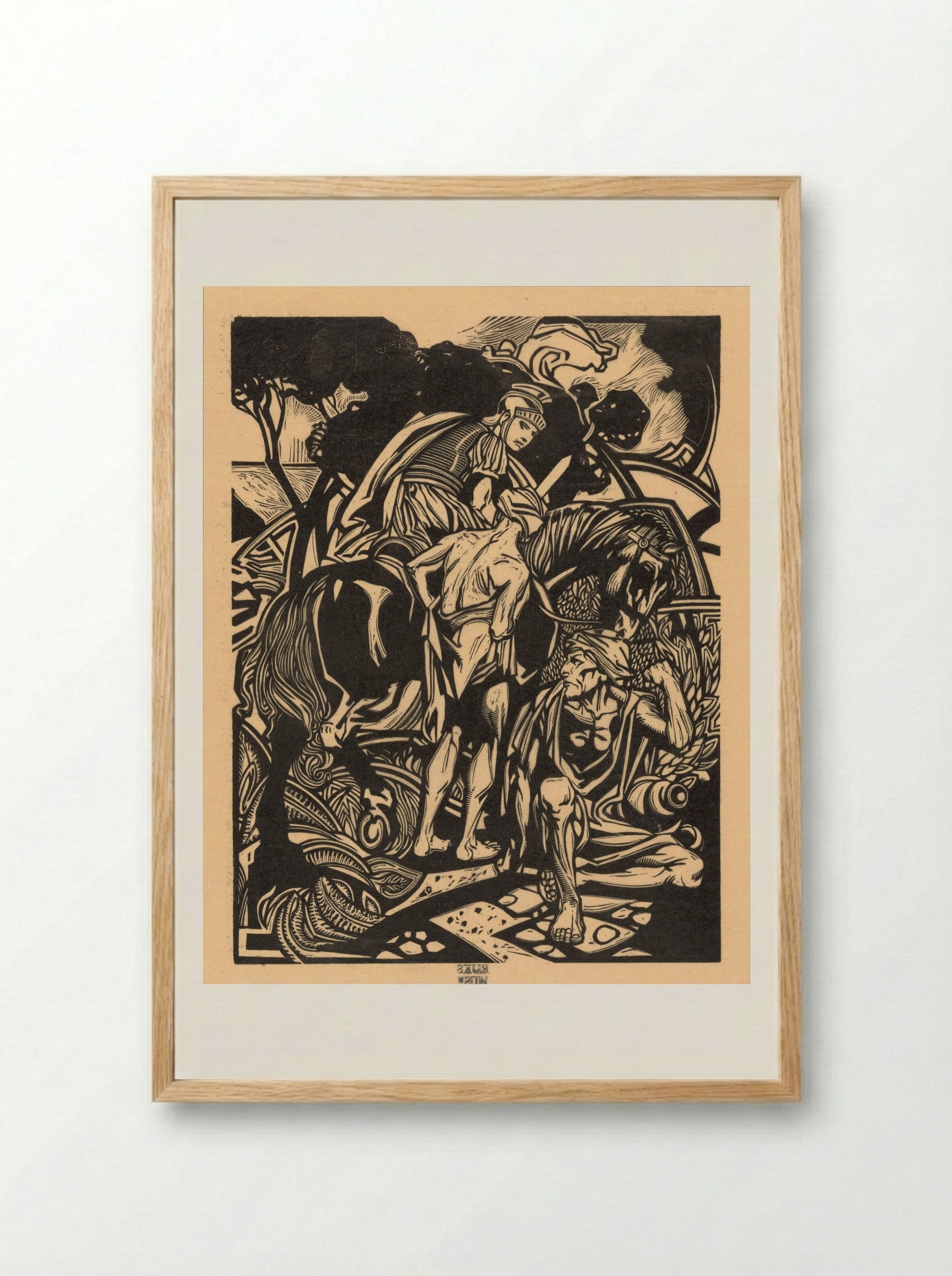 Romeinse ruiter te paard - Johannes Josephus Aarts - Framed Print Wood