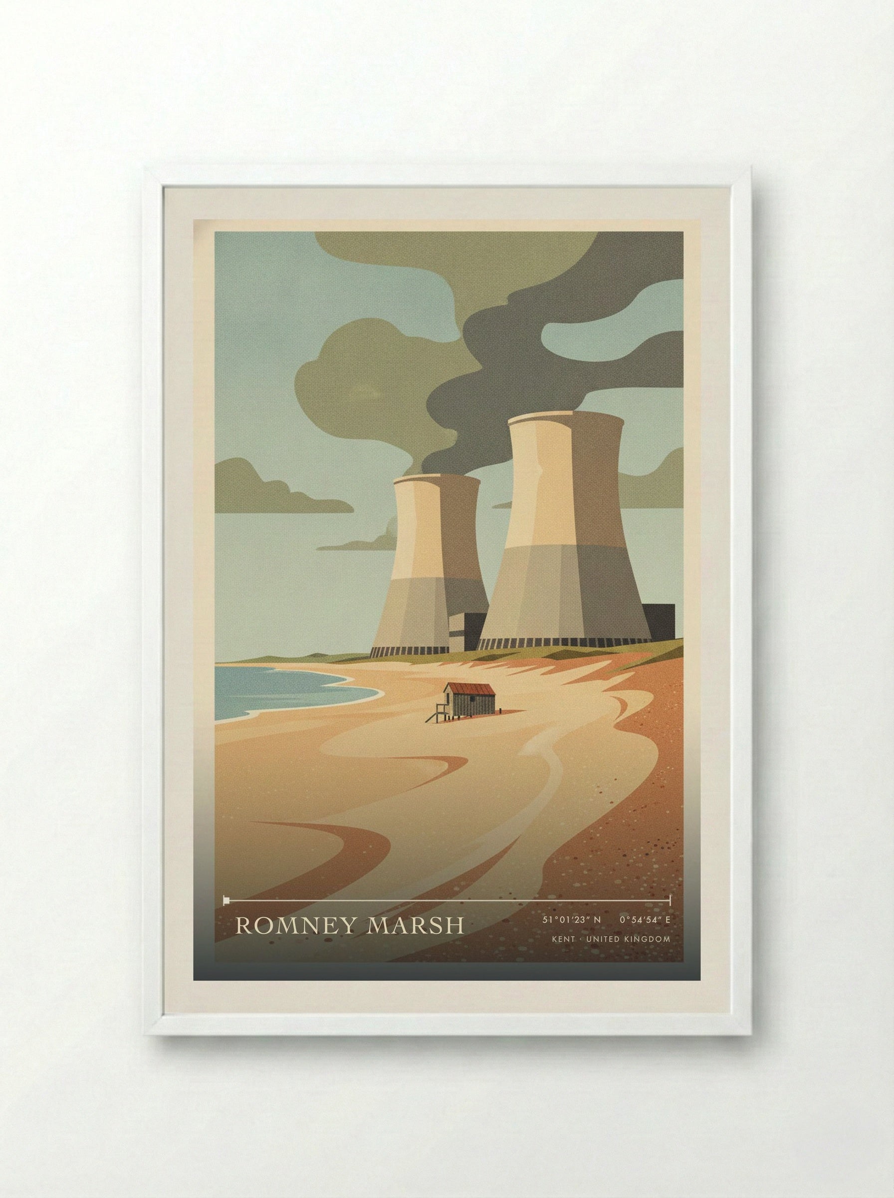 Romney Marsh Kent United Kingdom Travel Poster - Framed Print White
