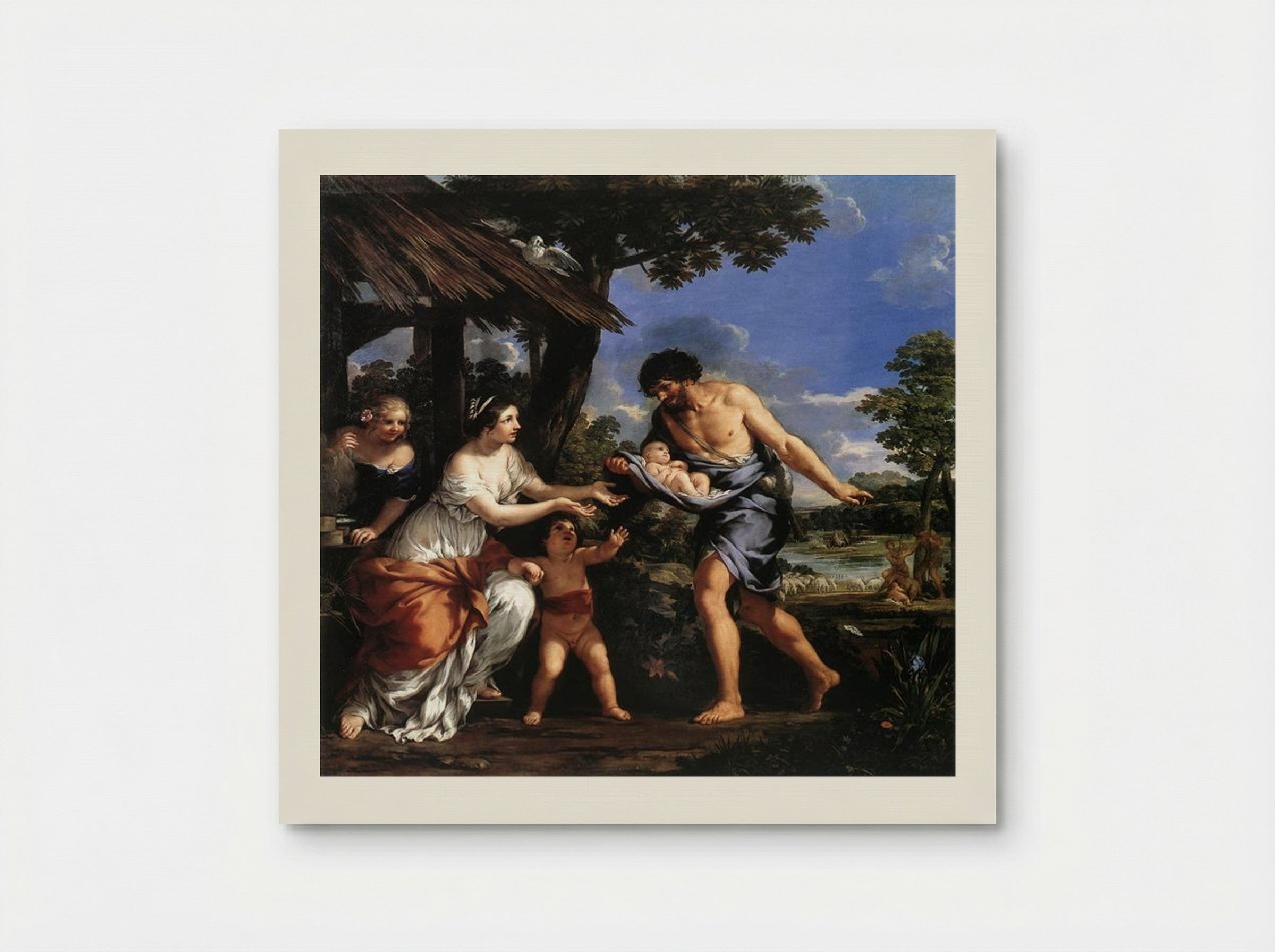 Romulus and Remus Given Shelter by Faustulus - Pietro da Cortona - Poster